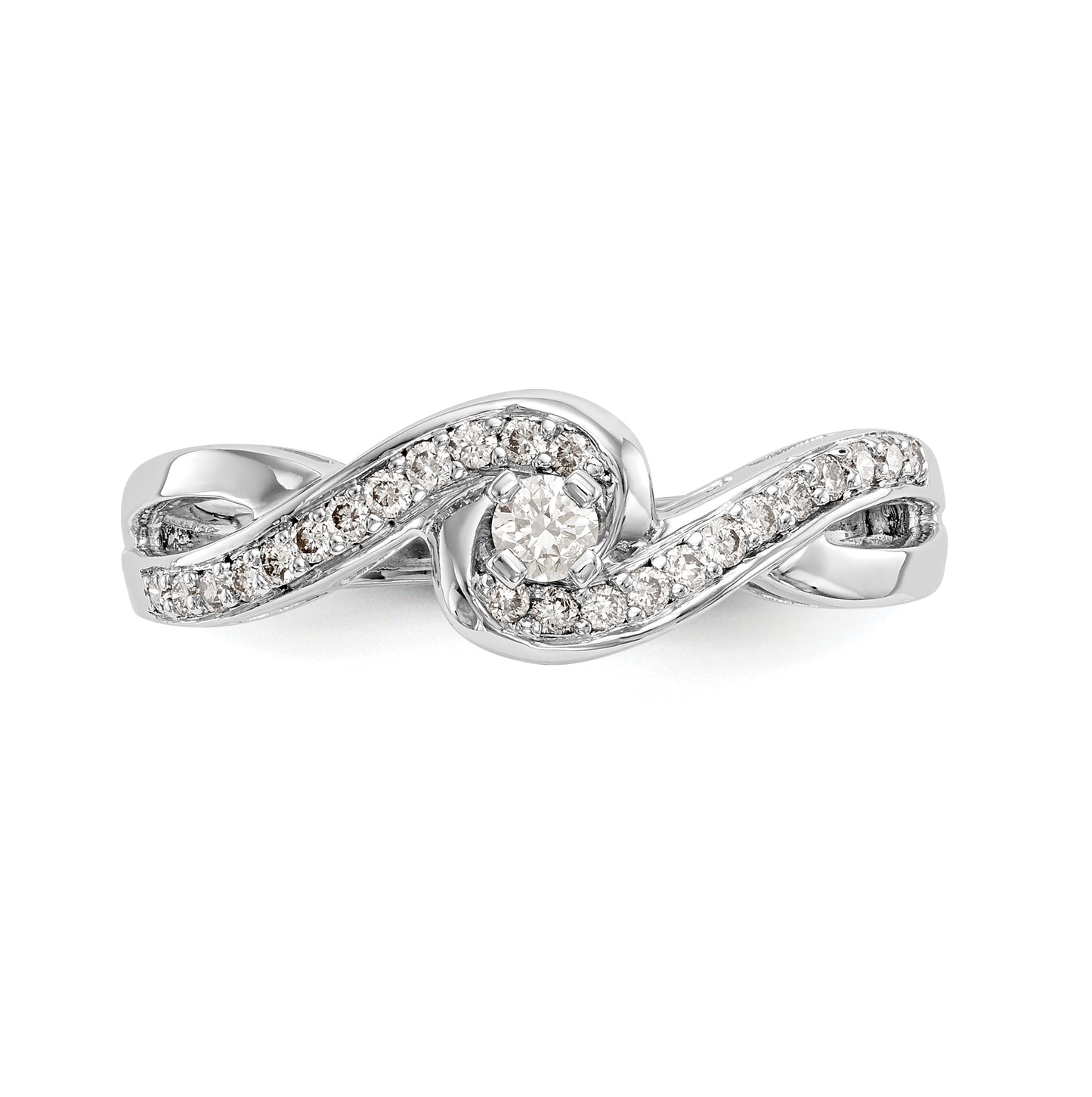 14k White Gold Criss-Cross Peg Set 1/6 carat Diamond Semi-mount Engagement Ring, 2.1 to 4.0 mm (tapered)