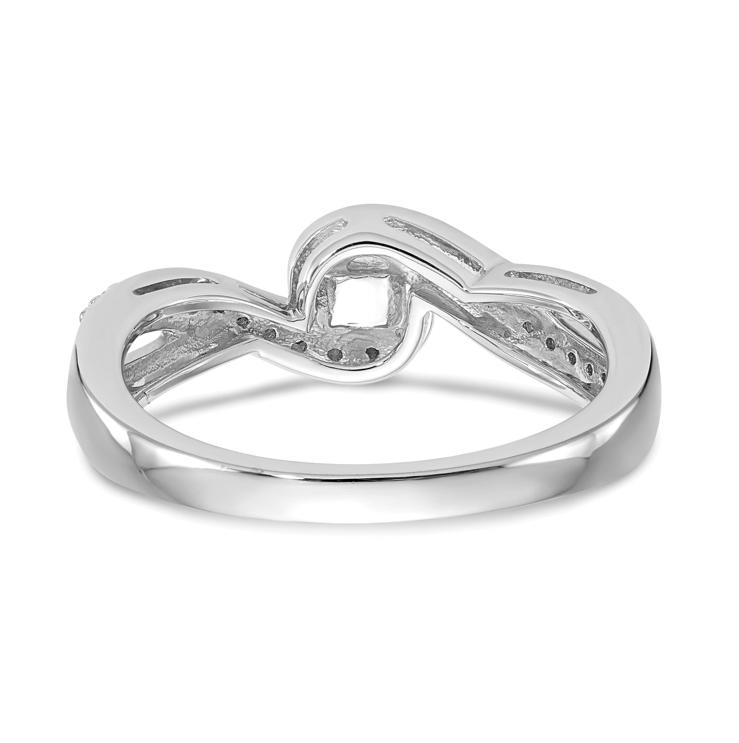 14k White Gold Criss-Cross Peg Set 1/6 carat Diamond Semi-mount Engagement Ring, 2.1 to 4.0 mm (tapered)
