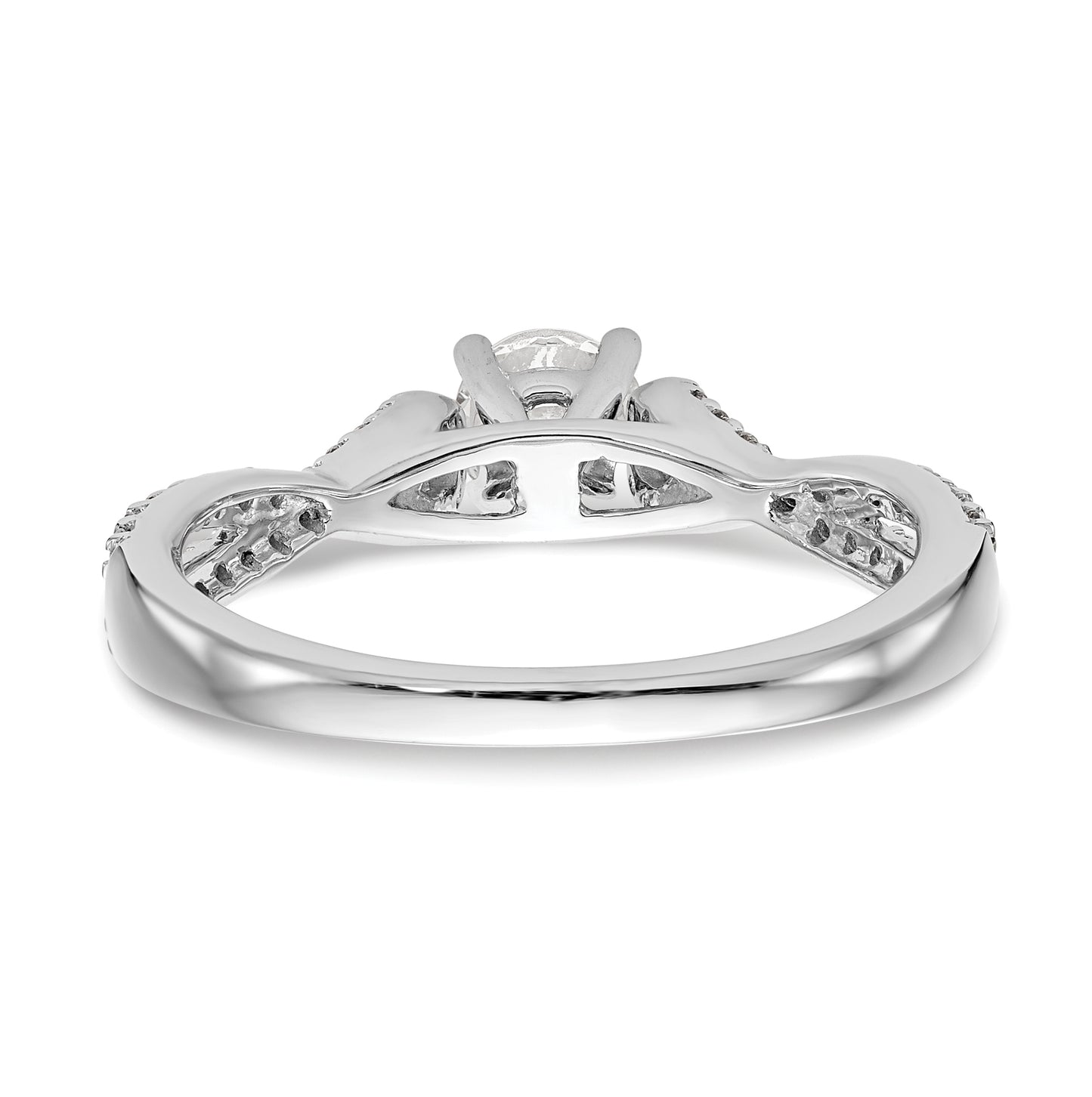 14k White Gold Criss-Cross Peg Set 1/4 carat Diamond Semi-mount Engagement Ring