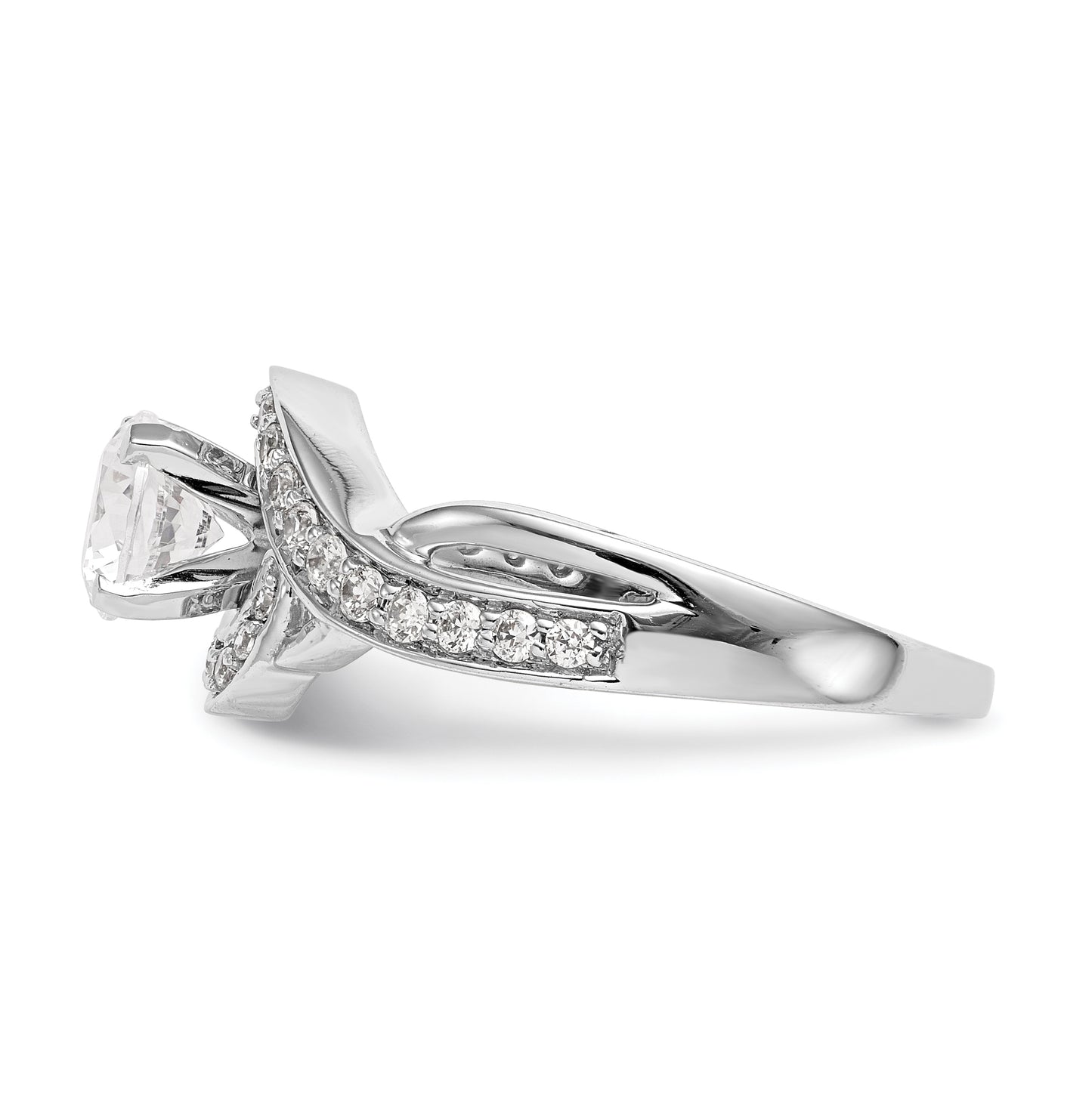 14k White Gold Criss-Cross Peg-Set 1/3 carat Diamond Semi-mount Engagement Ring