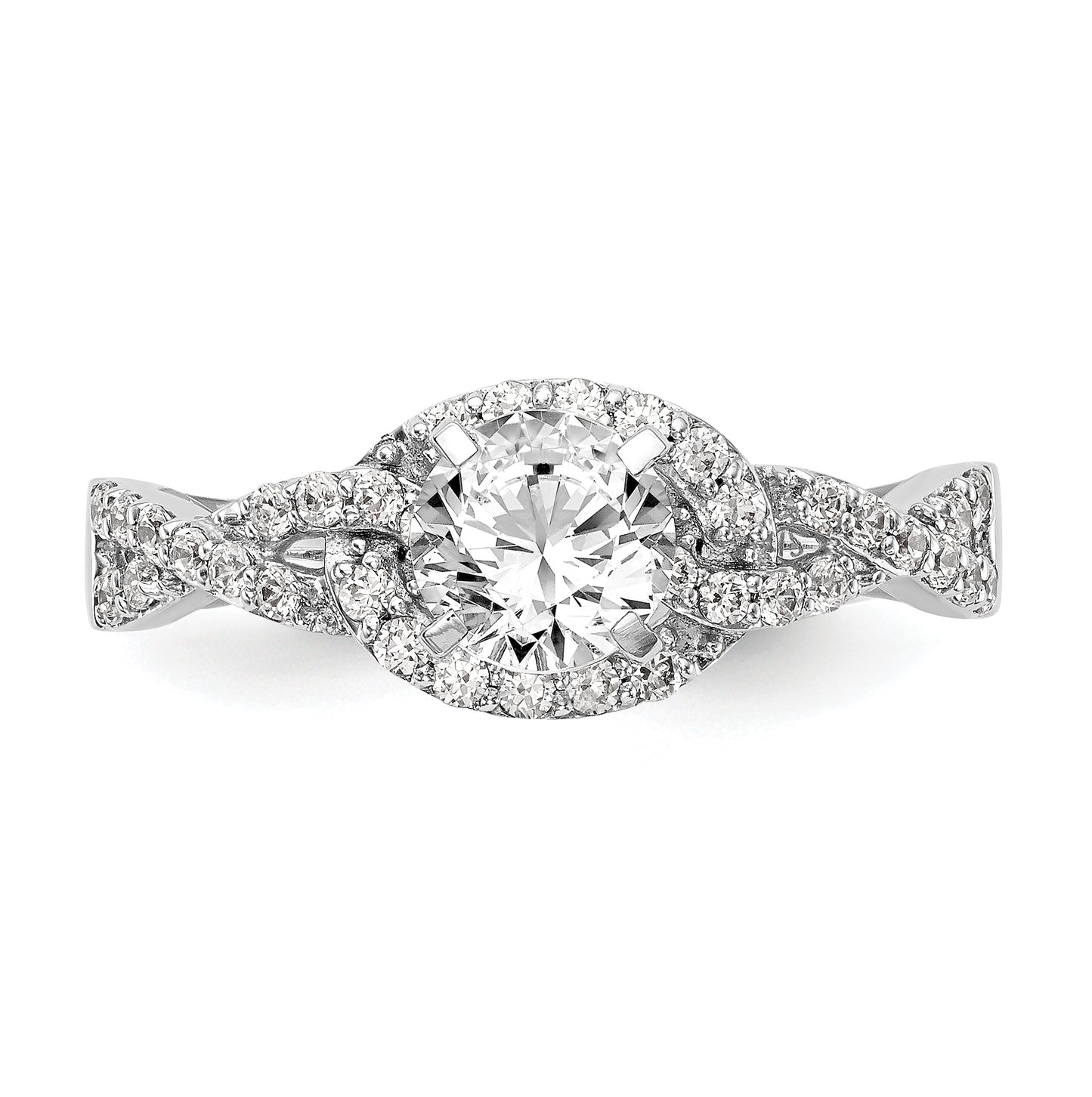 14k White Gold Criss-Cross Peg Set 1/3 carat Diamond Semi-mount Engagement Ring