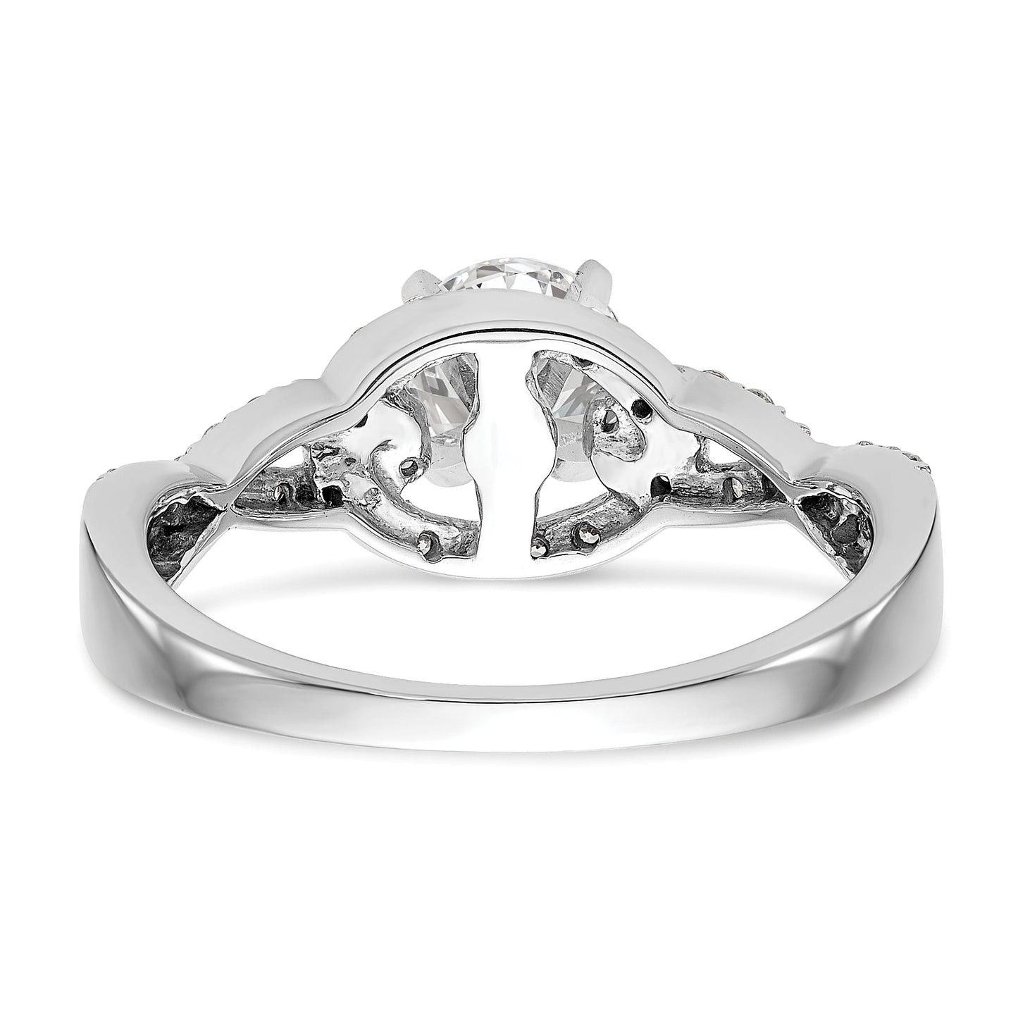 14k White Gold Criss-Cross Peg Set 1/3 carat Diamond Semi-mount Engagement Ring
