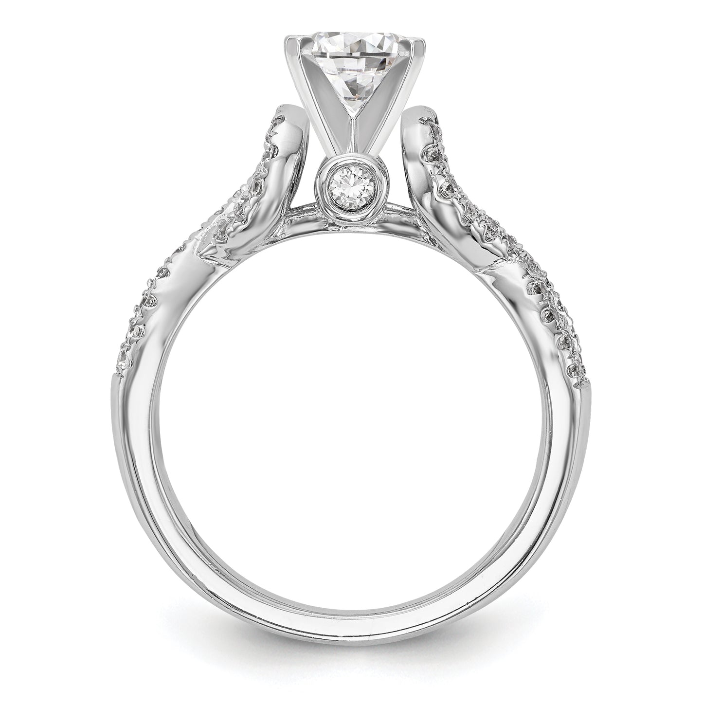 14k White Gold Infinity Peg Set 1/3 carat Diamond Semi-mount Engagement Ring