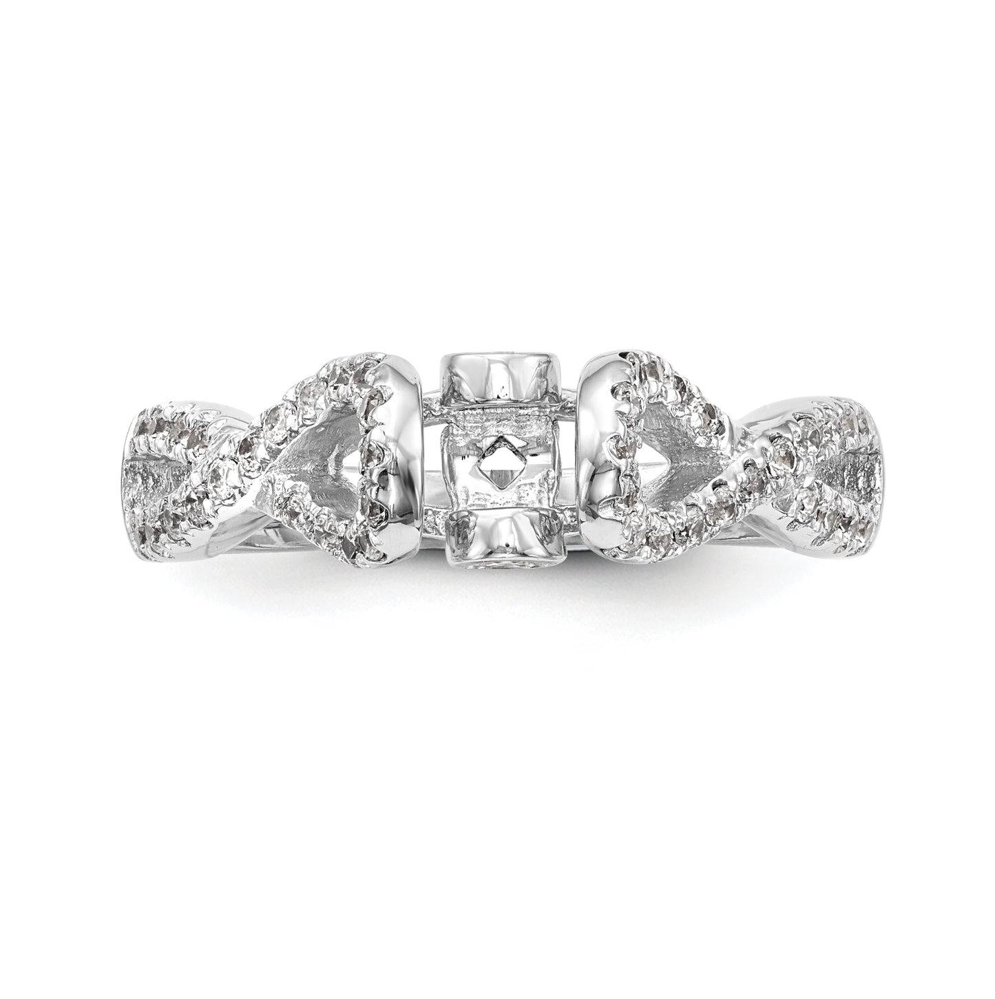 14k White Gold Infinity Peg Set 1/3 carat Diamond Semi-mount Engagement Ring