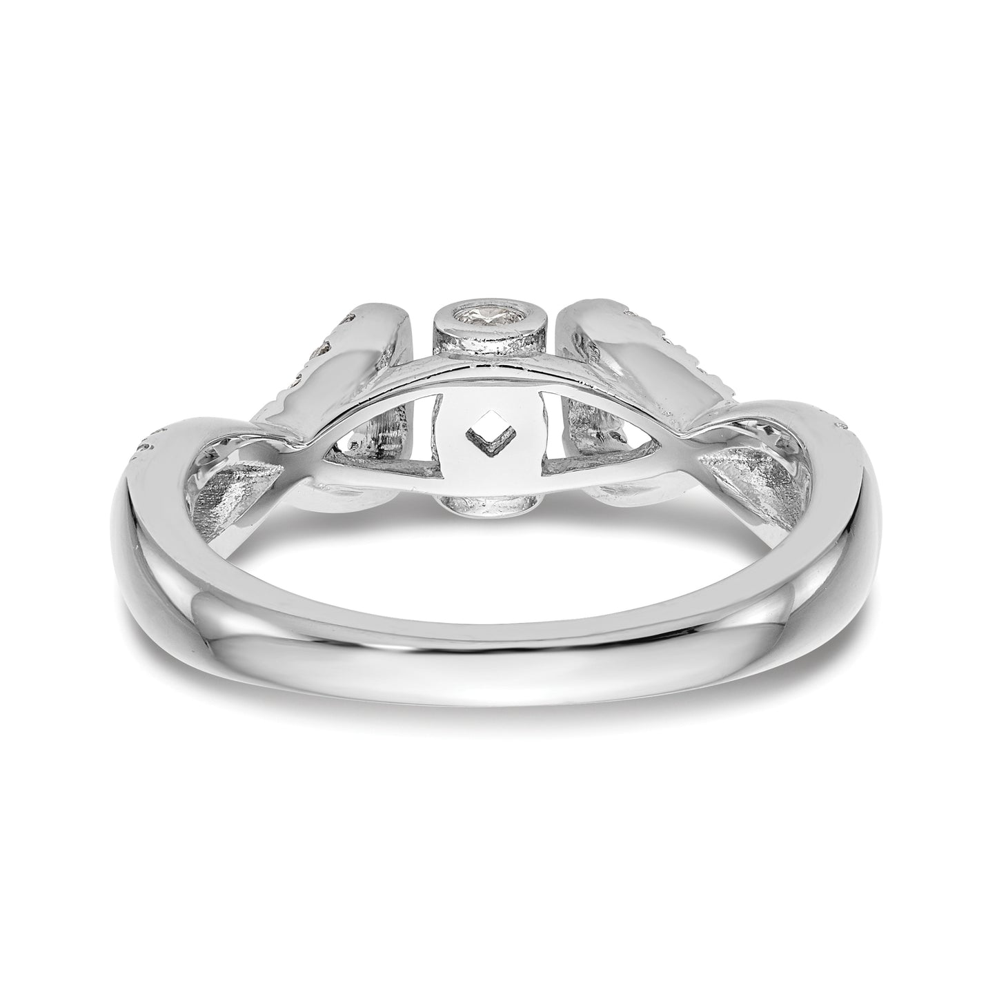 14k White Gold Infinity Peg Set 1/3 carat Diamond Semi-mount Engagement Ring