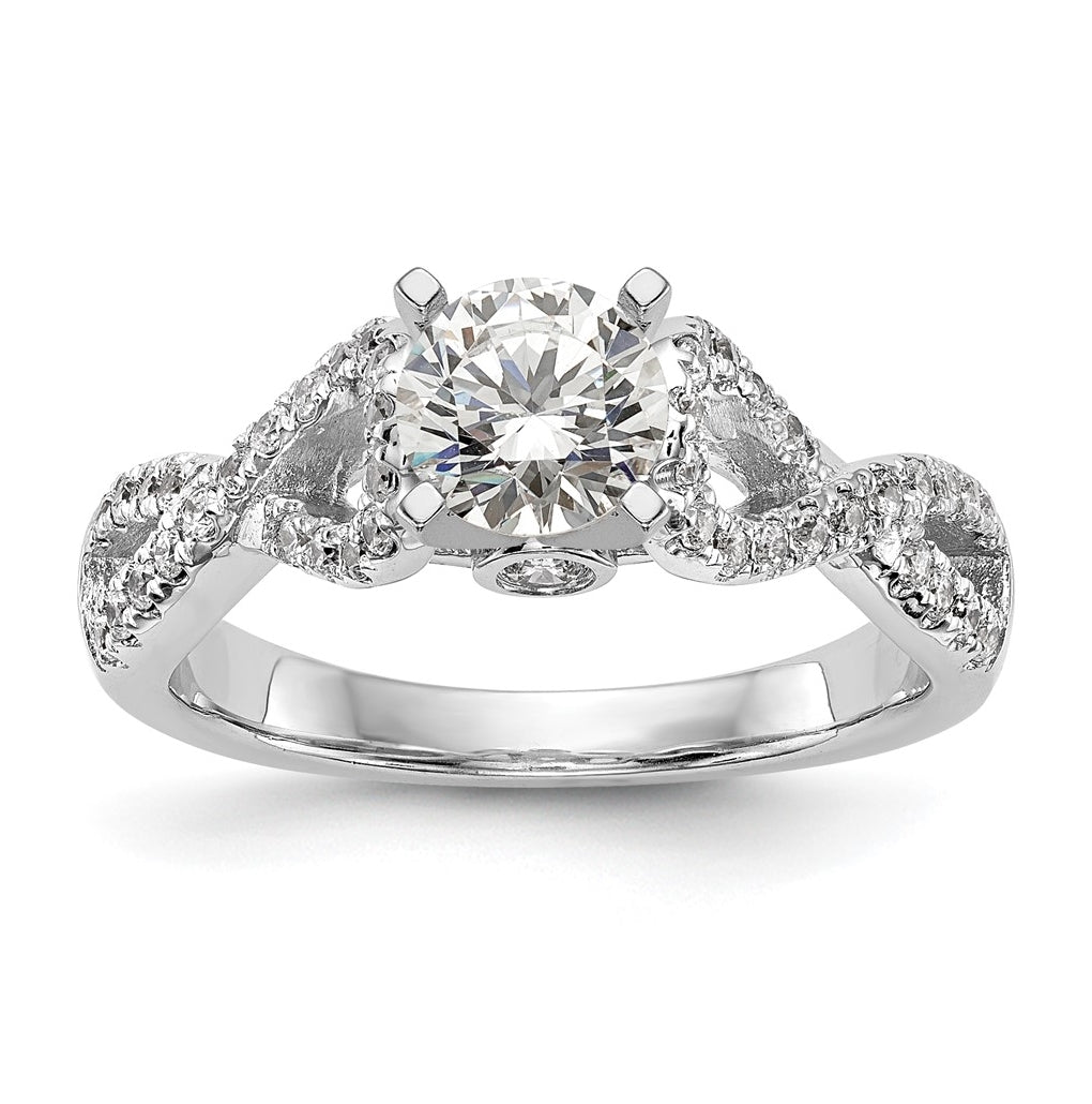 14k White Gold Infinity Peg Set 1/3 carat Diamond Semi-mount Engagement Ring