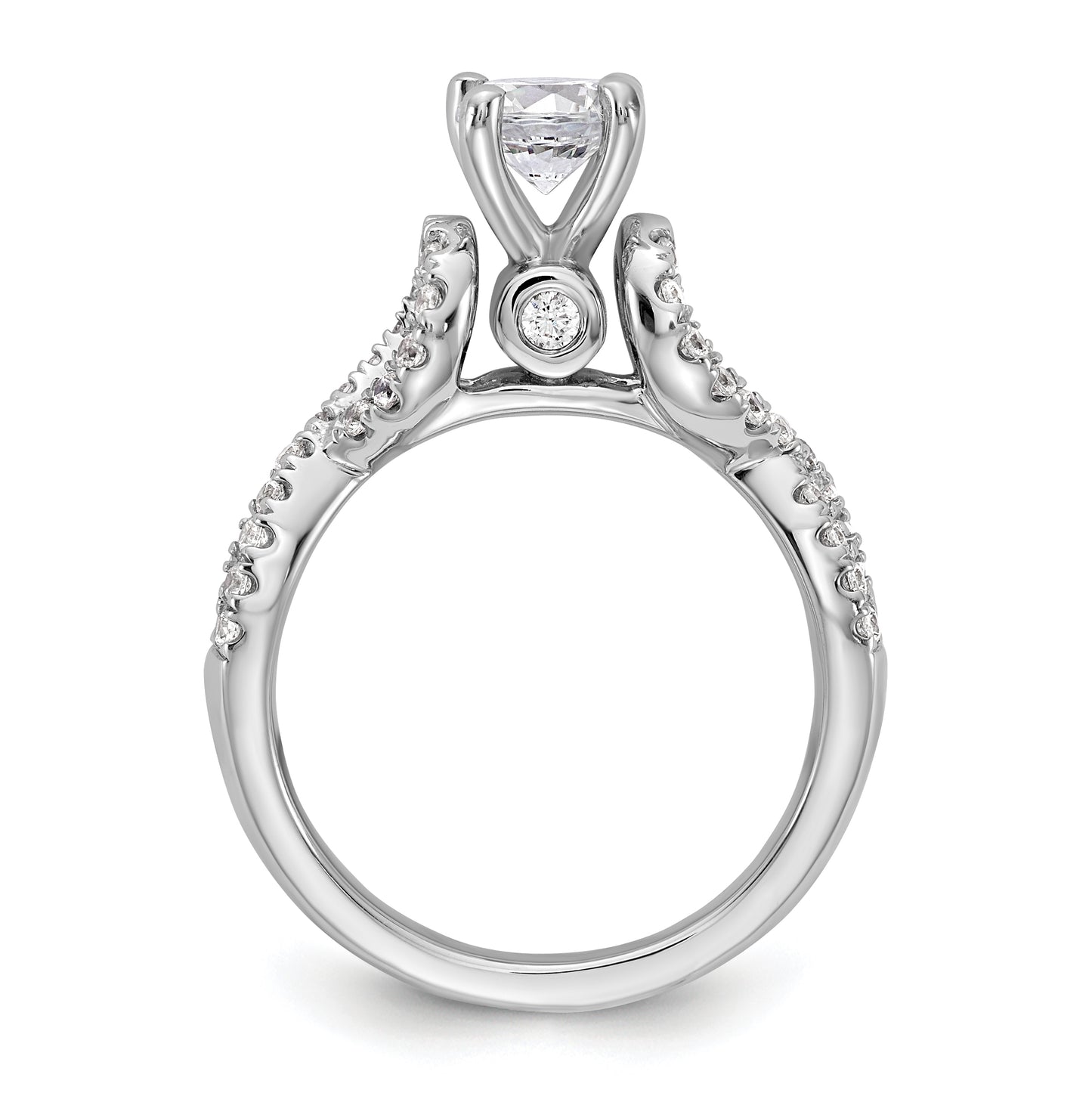 14k White Gold Infinity Peg Set 3/8 carat Diamond Semi-mount Engagement Ring