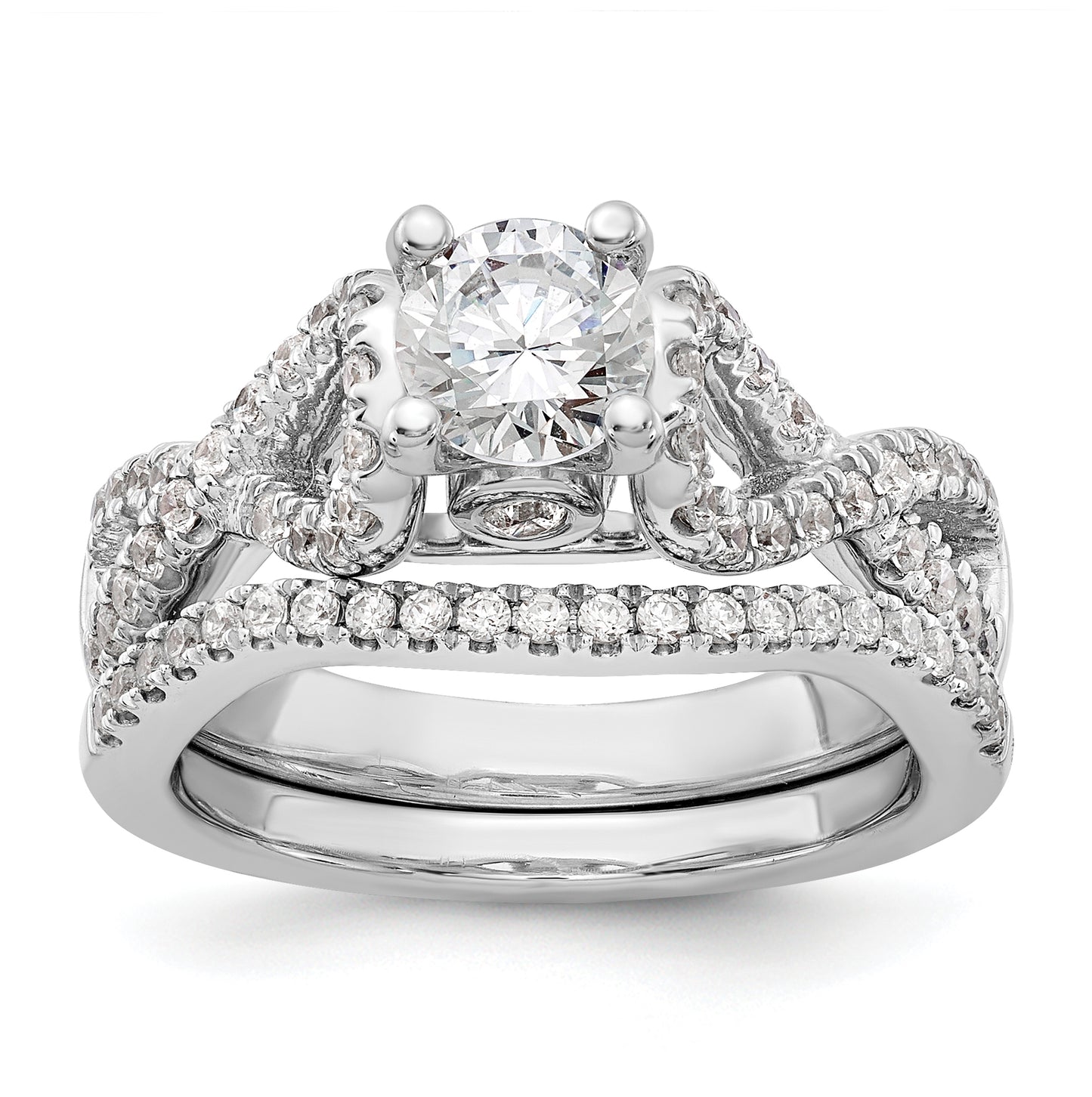 14k White Gold Infinity Peg Set 3/8 carat Diamond Semi-mount Engagement Ring