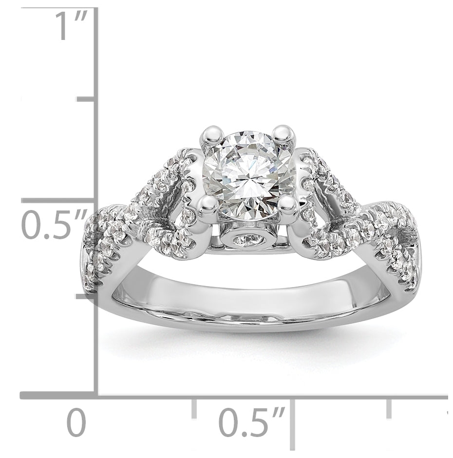 14k White Gold Infinity Peg Set 3/8 carat Diamond Semi-mount Engagement Ring