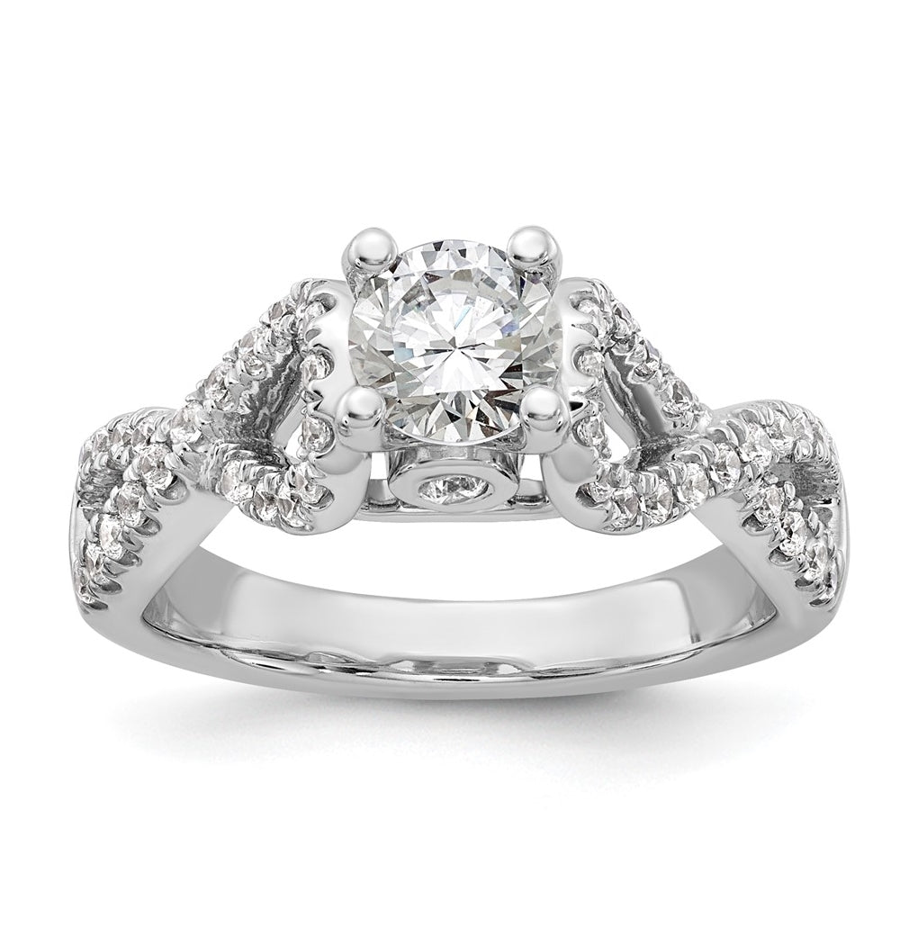 14k White Gold Infinity Peg Set 3/8 carat Diamond Semi-mount Engagement Ring