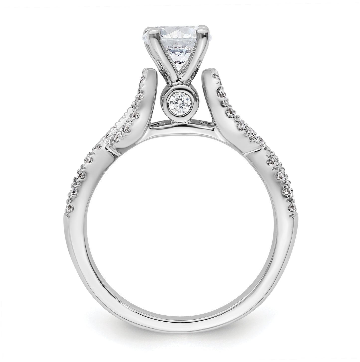 14k White Gold Infinity Peg Set 1/2 carat Diamond Semi-mount Engagement Ring