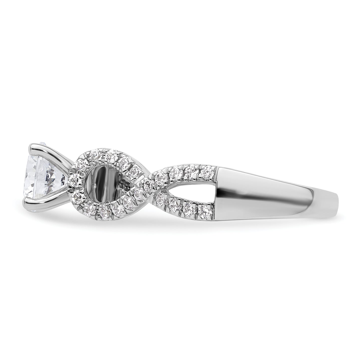 14k White Gold Infinity Peg Set 1/2 carat Diamond Semi-mount Engagement Ring