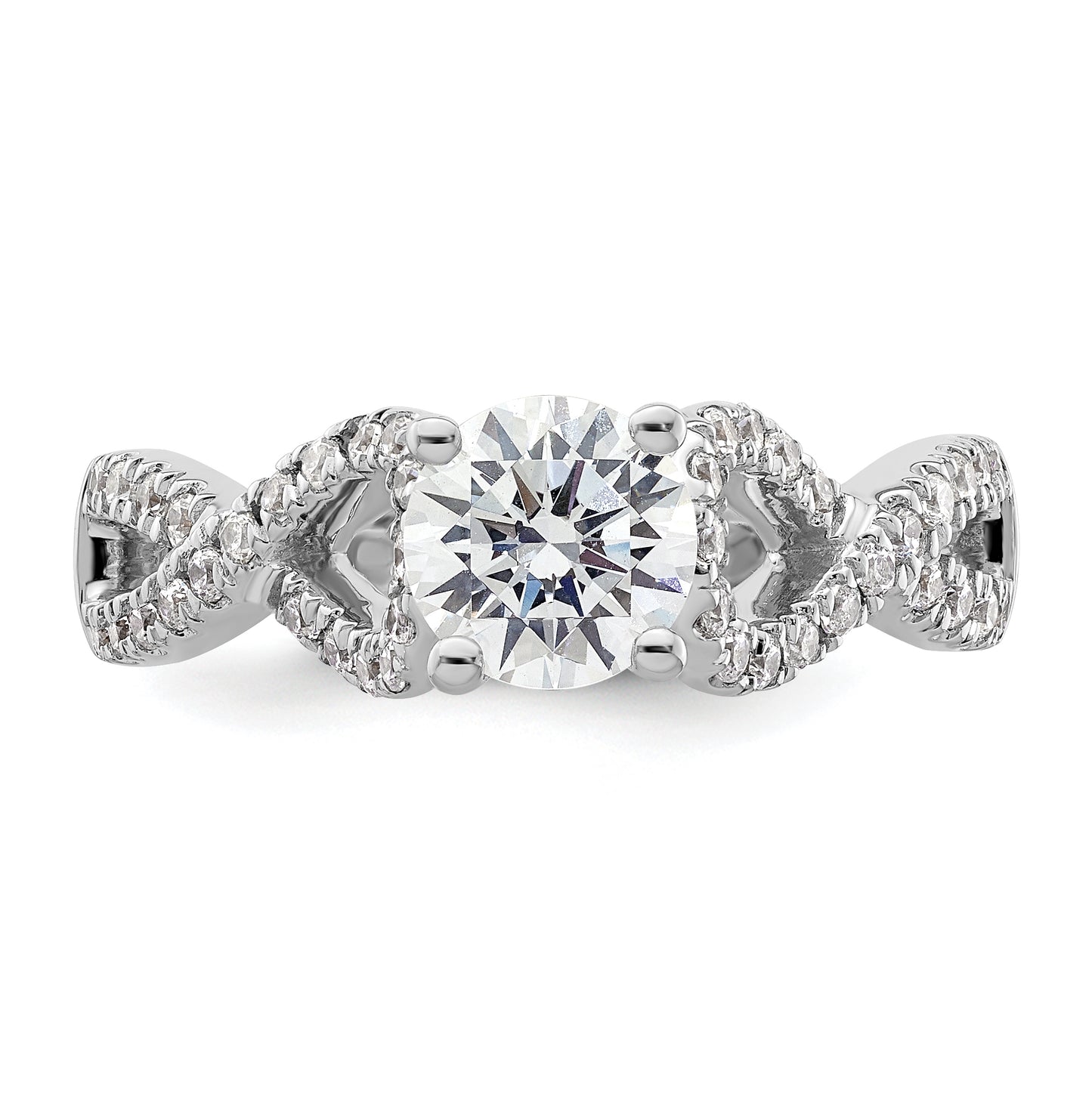 14k White Gold Infinity Peg Set 1/2 carat Diamond Semi-mount Engagement Ring