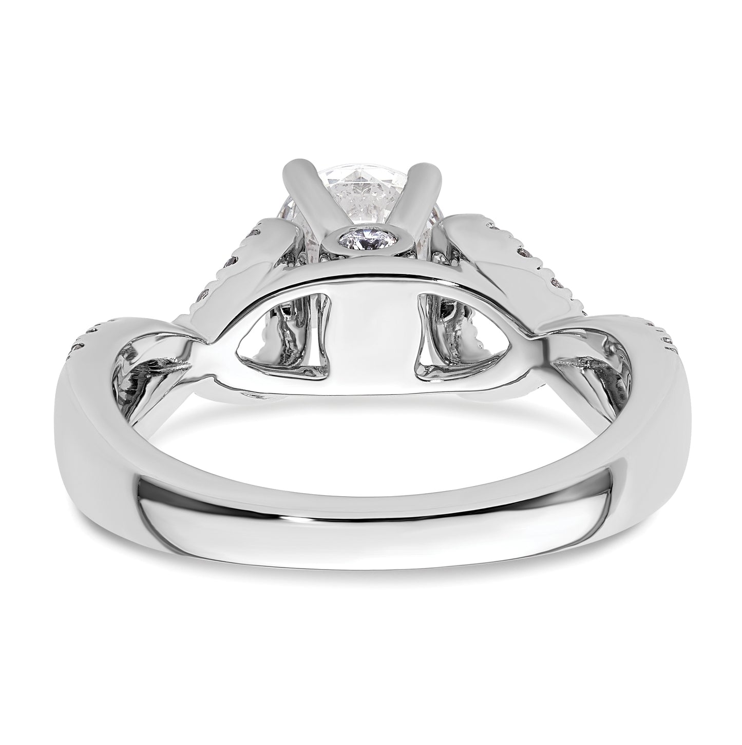 14k White Gold Infinity Peg Set 1/2 carat Diamond Semi-mount Engagement Ring