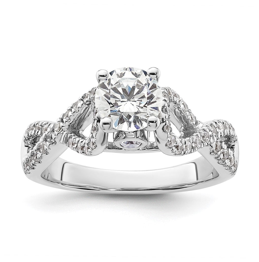 14k White Gold Infinity Peg Set 1/2 carat Diamond Semi-mount Engagement Ring
