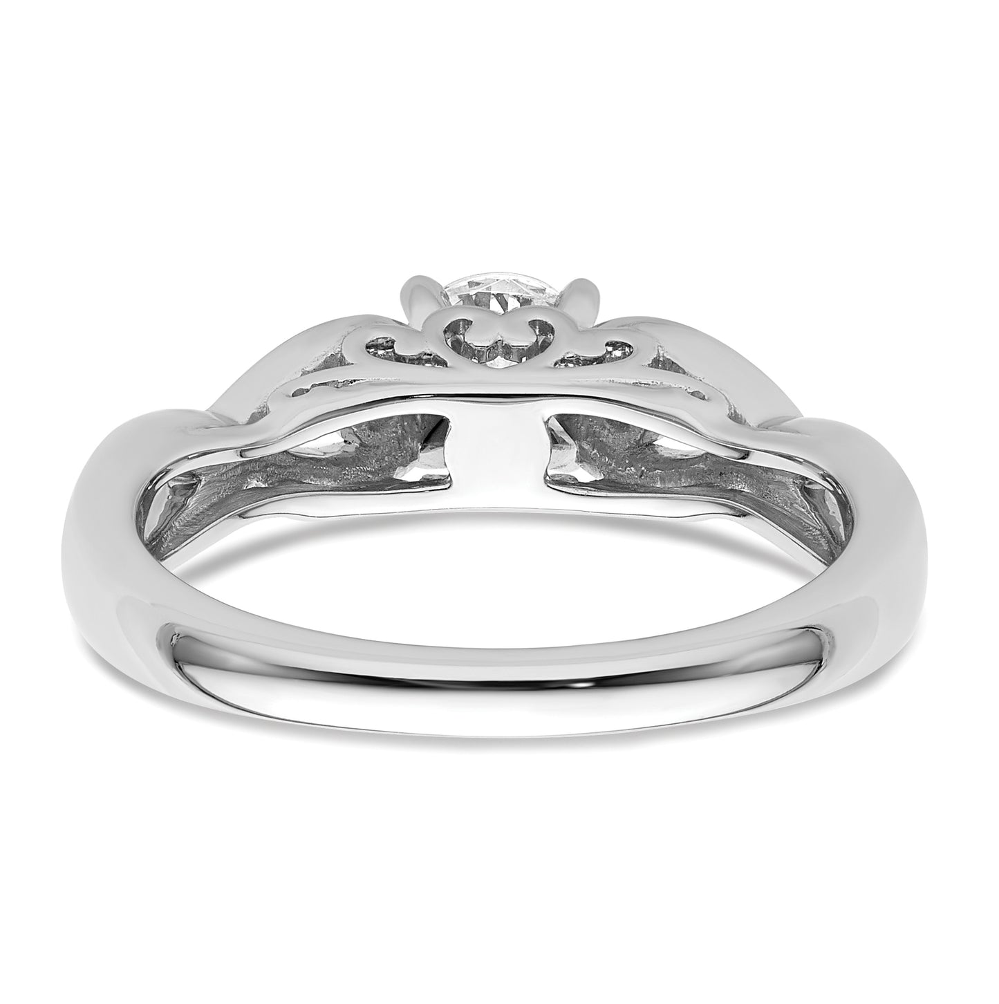 14k White Gold Infinity Peg Set 1/20 carat Diamond Semi-mount Engagement Ring