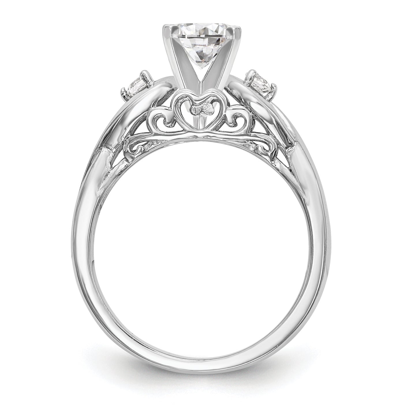 14k White Gold Infinity Peg Set 1/10 carat Diamond Semi-mount Engagement Ring