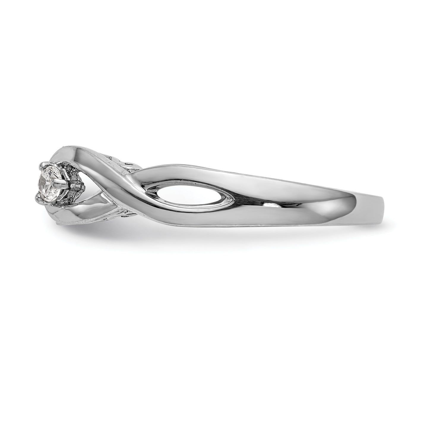 14k White Gold Infinity Peg Set 1/10 carat Diamond Semi-mount Engagement Ring