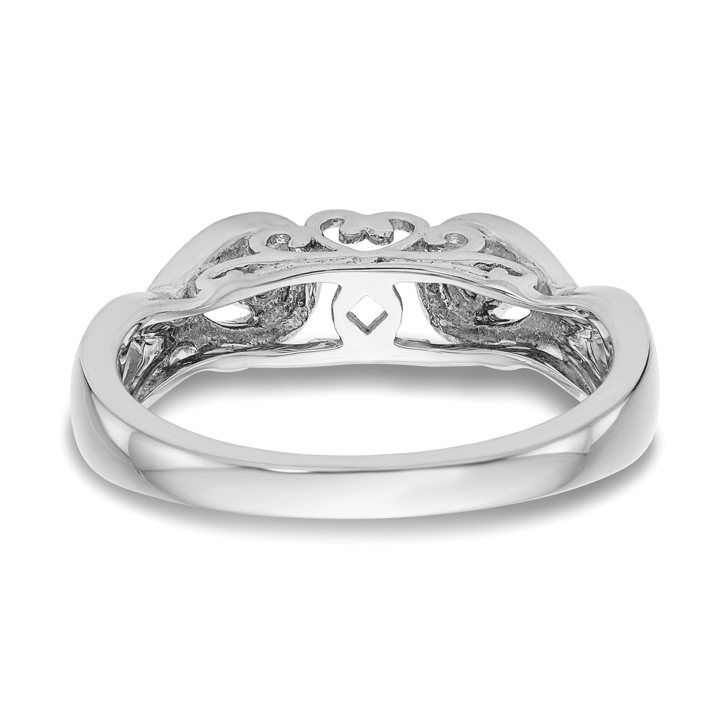 14k White Gold Infinity Peg Set 1/10 carat Diamond Semi-mount Engagement Ring