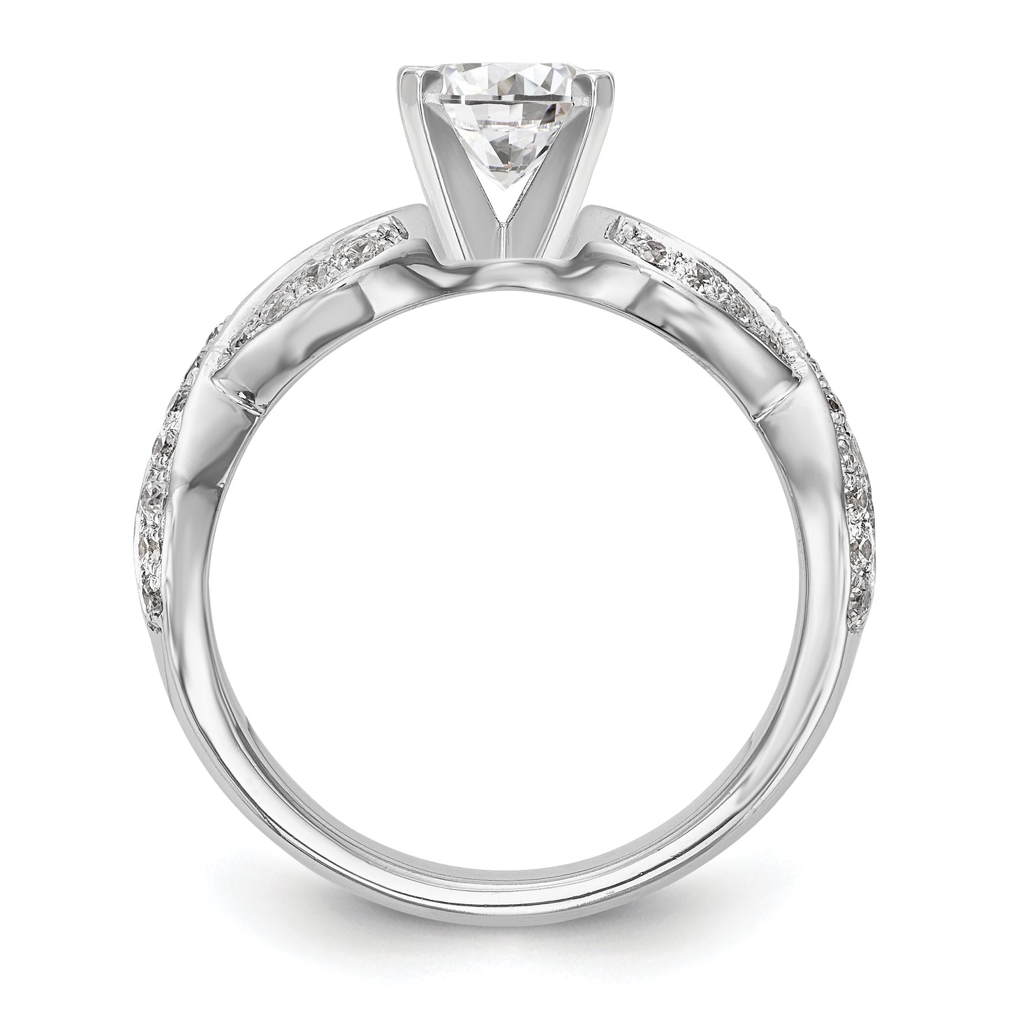 14k White Gold Infinity Peg Set 1/4 carat Diamond Semi-mount Engagement Ring