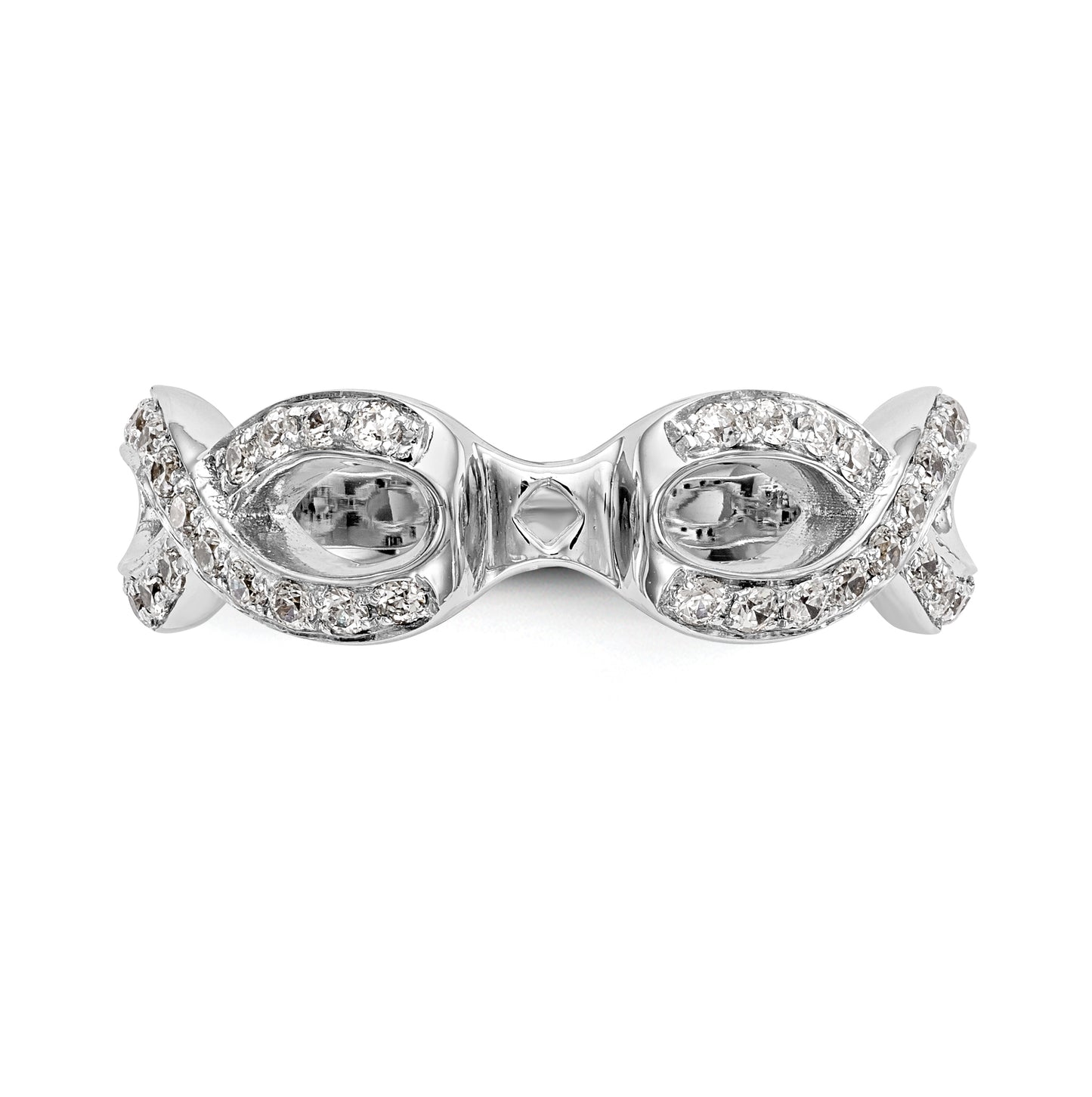 14k White Gold Infinity Peg Set 1/4 carat Diamond Semi-mount Engagement Ring