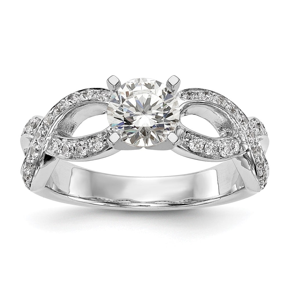 14k White Gold Infinity Peg Set 1/4 carat Diamond Semi-mount Engagement Ring