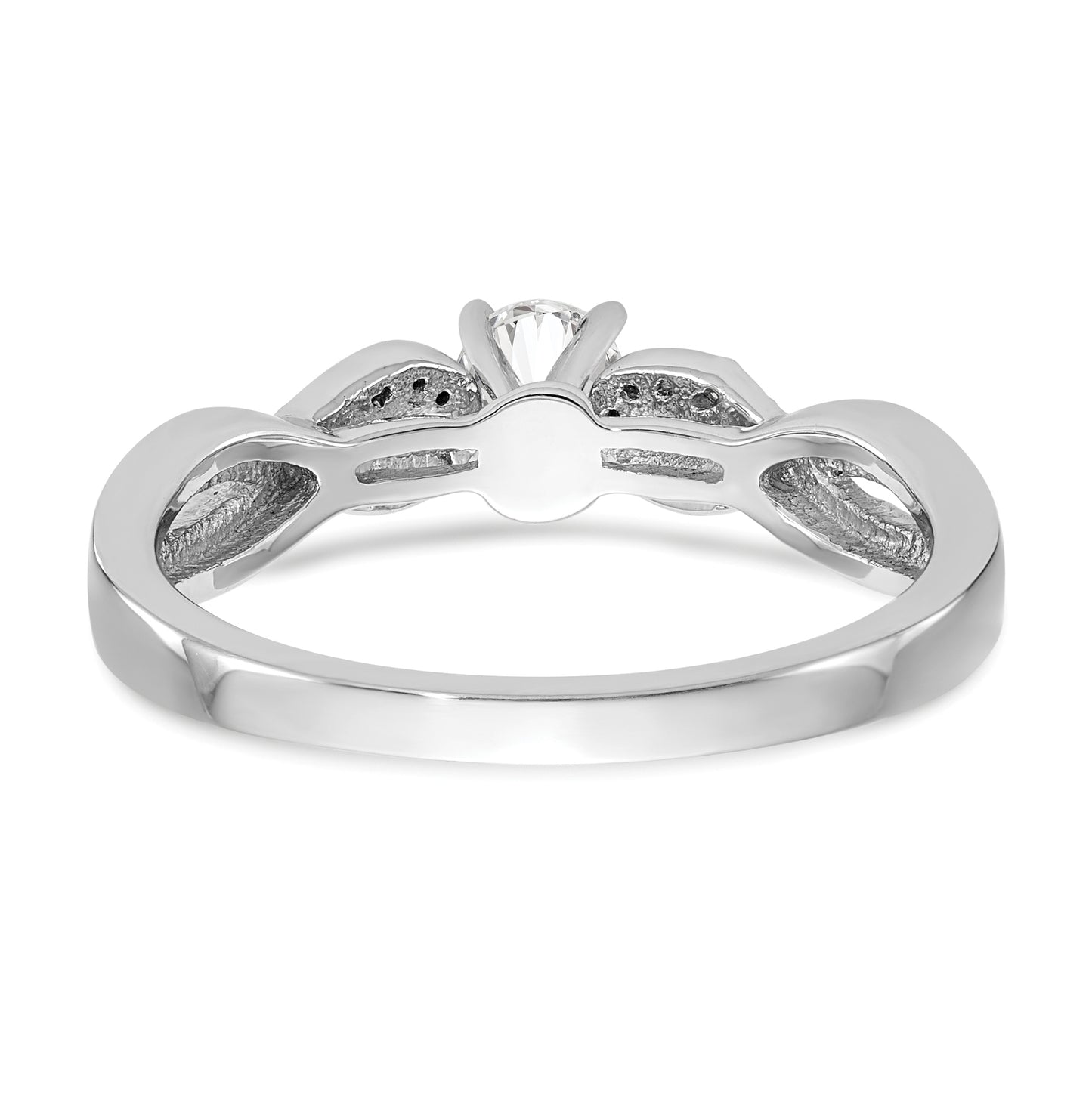 14k White Gold Criss-Cross Peg Set 1/8 carat Diamond Semi-mount Engagement Ring