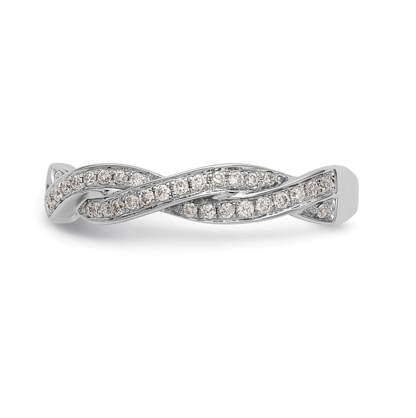 14k White Gold Peg Set Semi-mount Criss-Cross Engagement Ring