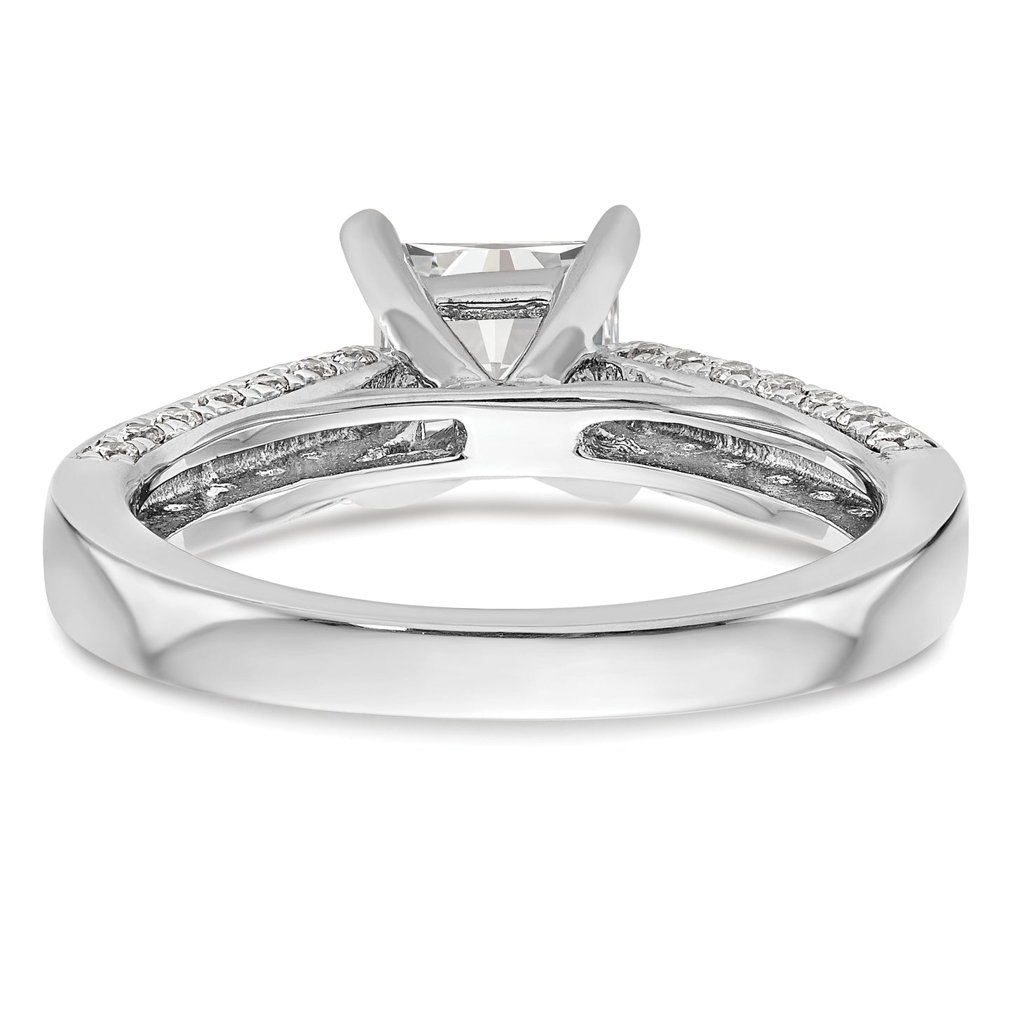 14K White Gold Diamond Semi-Mount Engagement Ring, 3.3 to 4.3 mm (tapered)