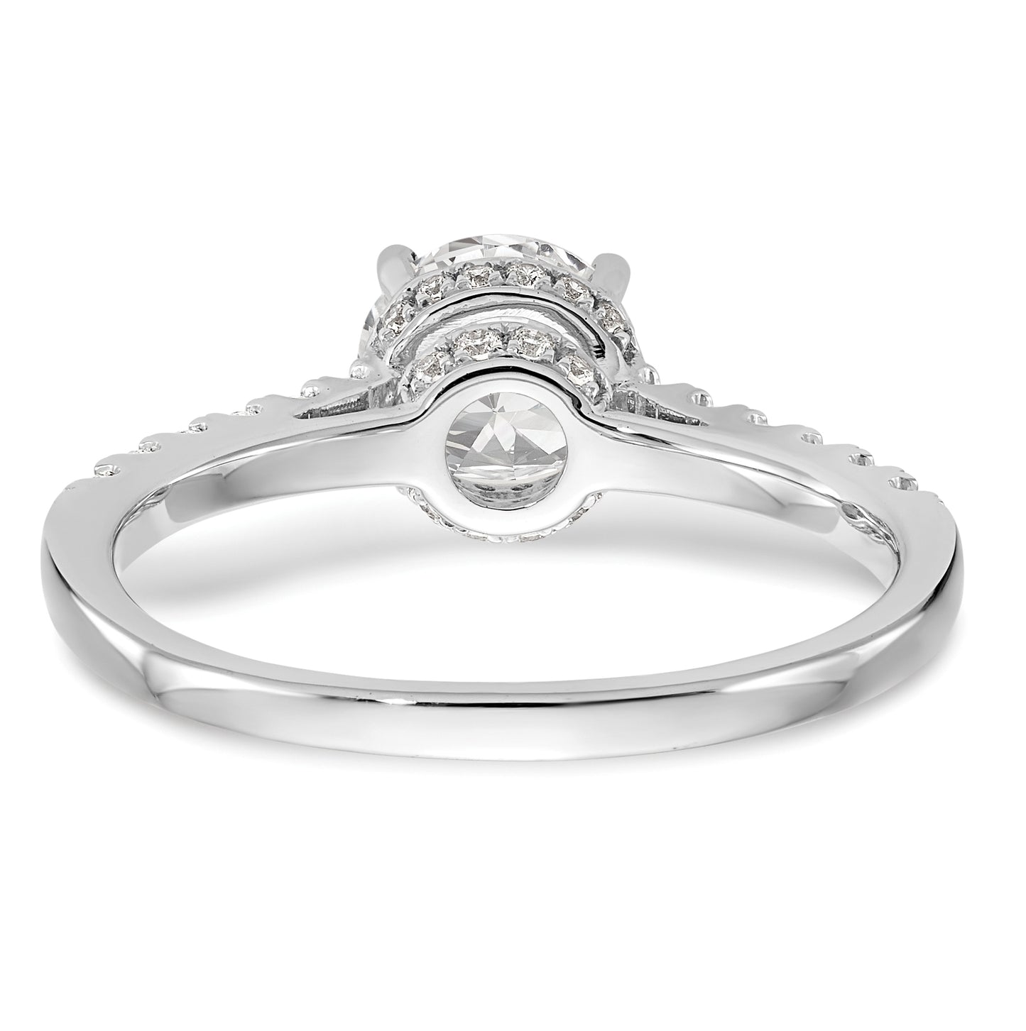 14k White Gold (Holds 3/4 carat (6.00mm) Round Center) 1/5 carat Diamond Semi-Mount Engagement Ring