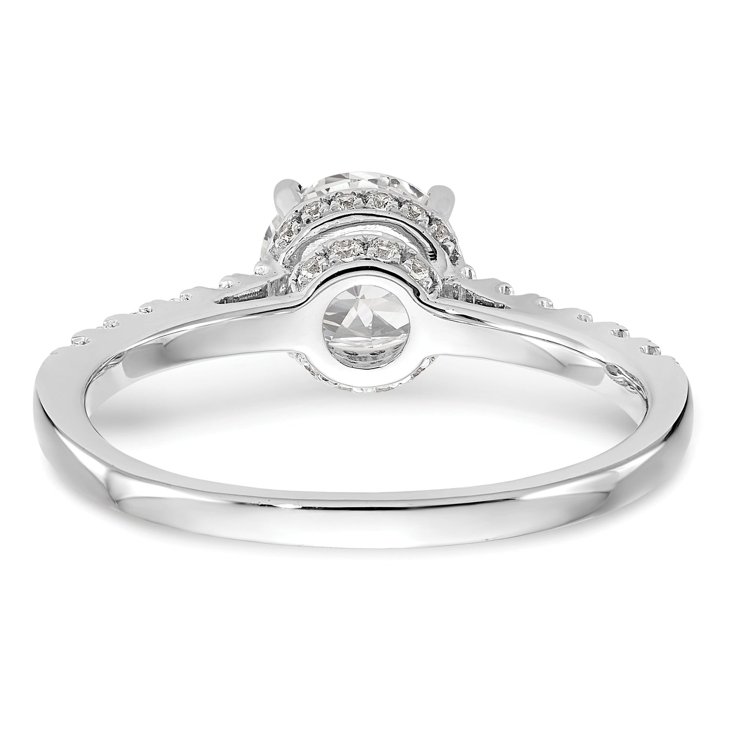 14k White Gold (Holds 1.25 carat (7.00mm) Round Center) 3/8 carat Diamond Semi-Mount Engagement Ring