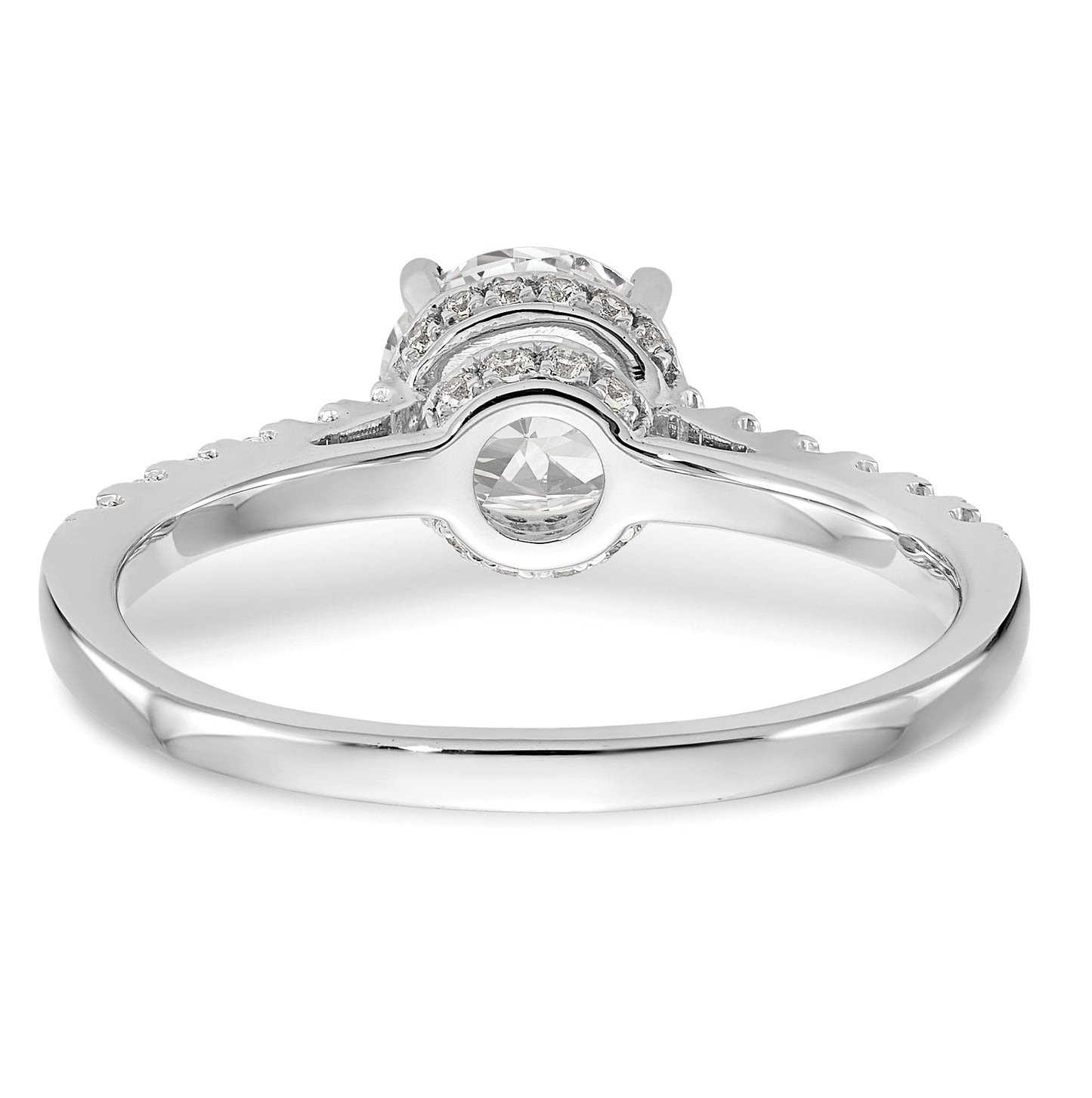 14k White Gold (Holds 1.5 carat (7.50mm) Round Center) 1/3 carat Diamond Semi-Mount Engagement Ring