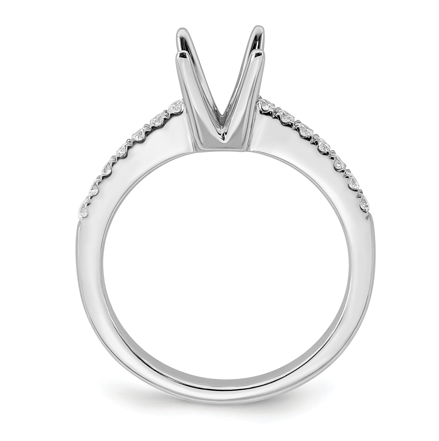 True Origin 14K White Gold 1/4 carat Lab Grown Diamond VS/SI D E F Semi Mount Oval Engagement Ring