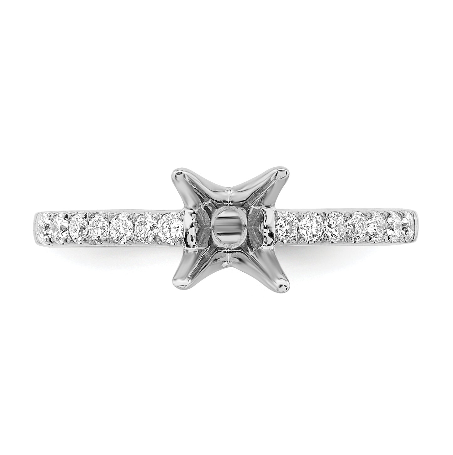True Origin 14K White Gold 1/4 carat Lab Grown Diamond VS/SI D E F Semi Mount Oval Engagement Ring