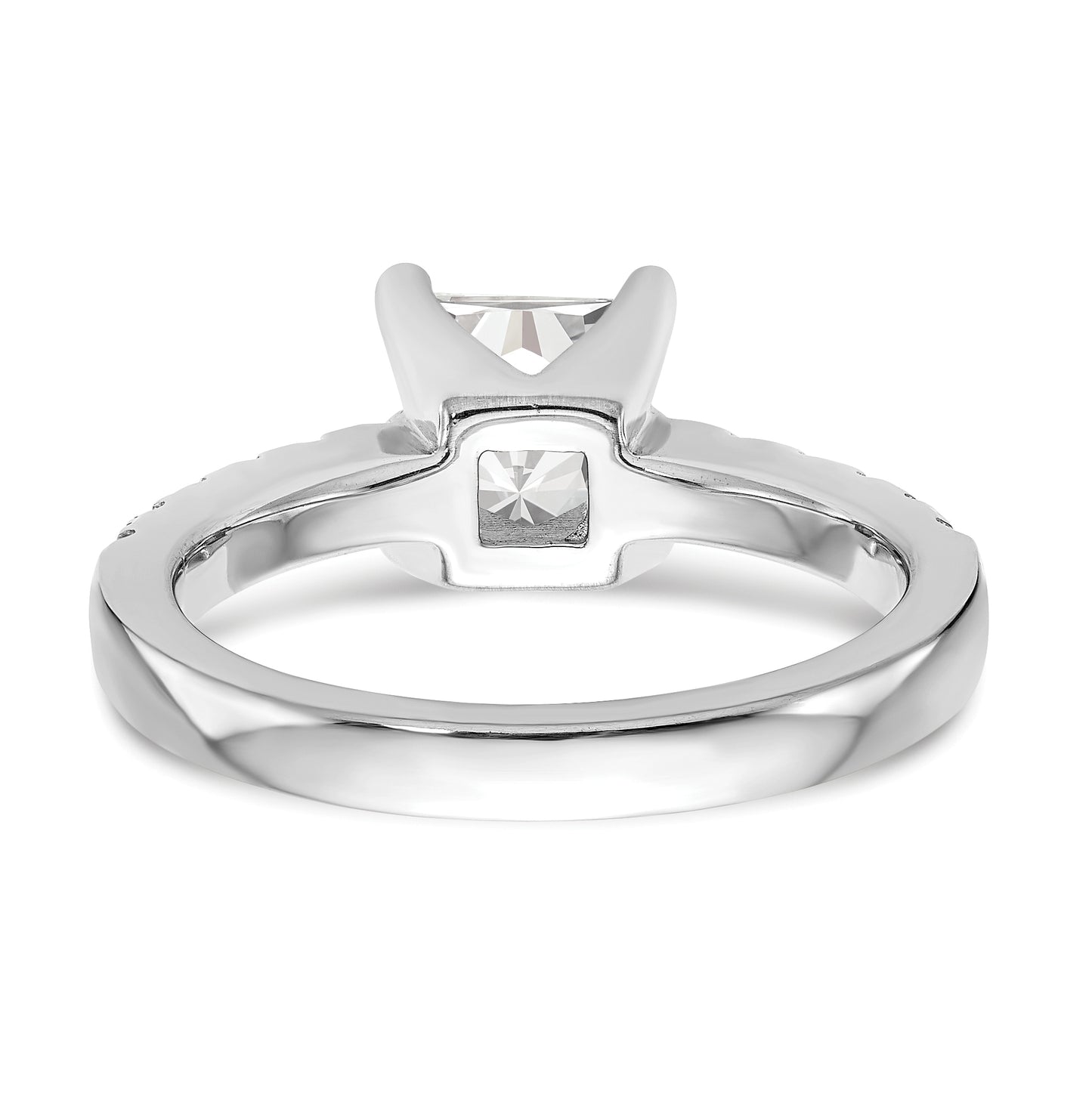 True Origin 14K White Gold 3/8 carat Lab Grown Diamond VS/SI D E F Semi Mount Princess Engagement Ring, 9 mm
