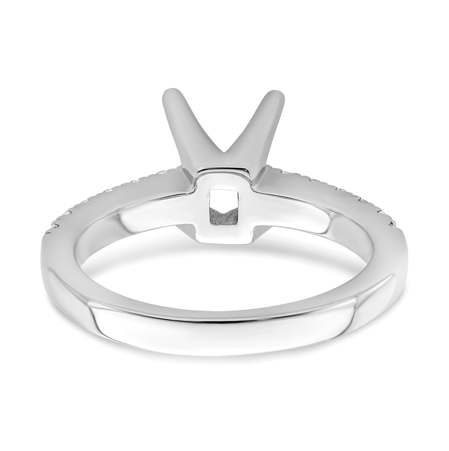 True Origin 14K White Gold 3/8 carat Lab Grown Diamond VS/SI D E F Semi Mount Princess Engagement Ring, 8 mm