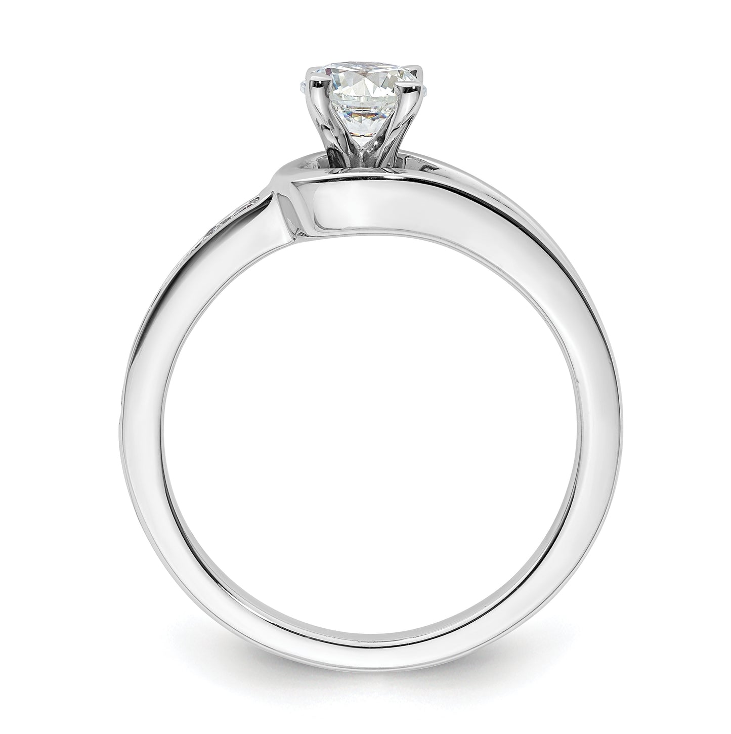 14K White Gold Peg-Set 1/10 carat Channel-set Diamond Semi-mount Engagement Ring