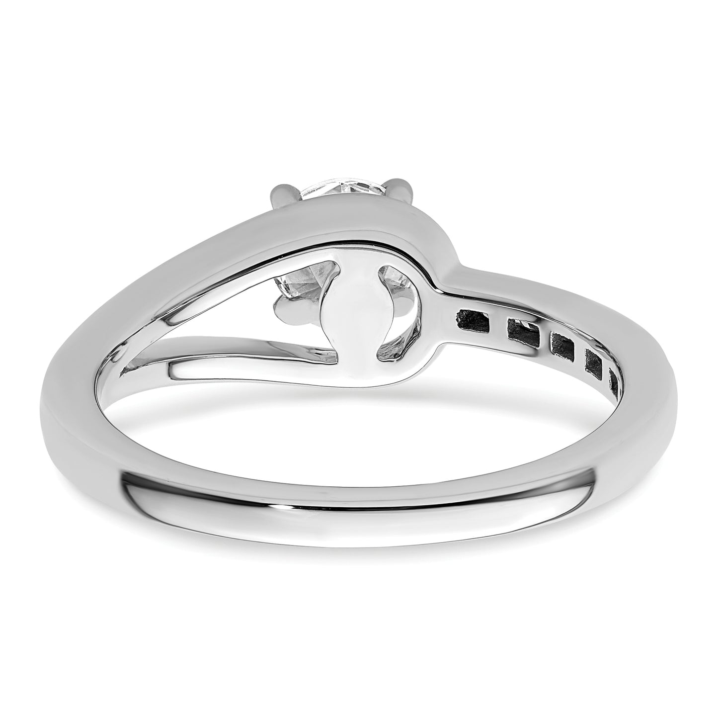 14K White Gold Peg-Set 1/10 carat Channel-set Diamond Semi-mount Engagement Ring