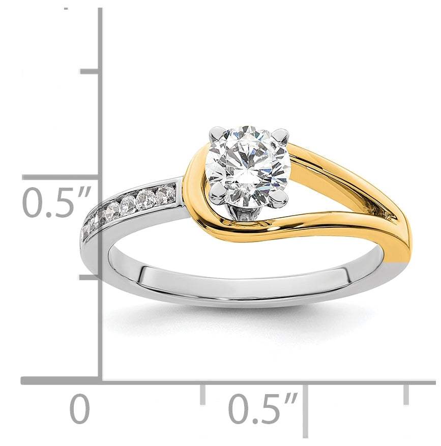 14K Two-tone Peg Set 1/10 carat Channel-set Diamond Semi-mount Engagement Ring