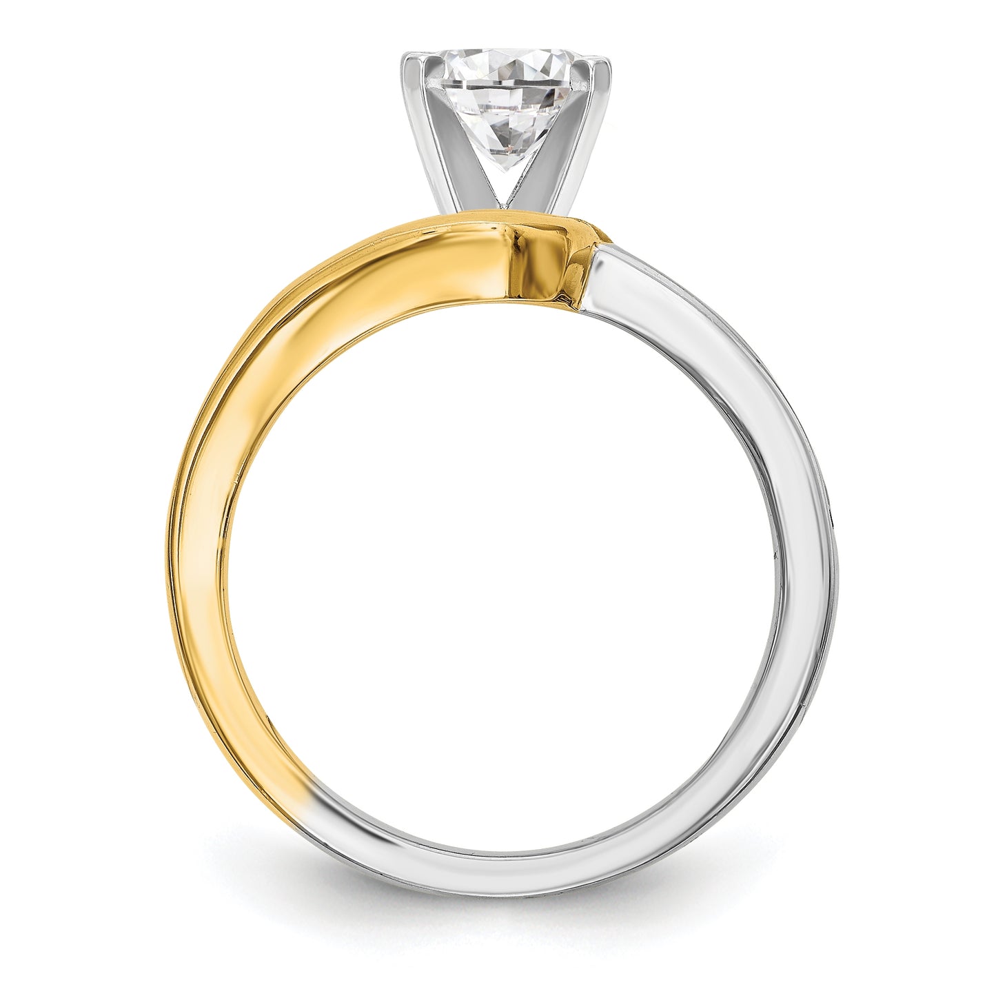 14K Two-tone Peg Set 1/6 carat Channel-set Diamond Semi-mount Engagement Ring