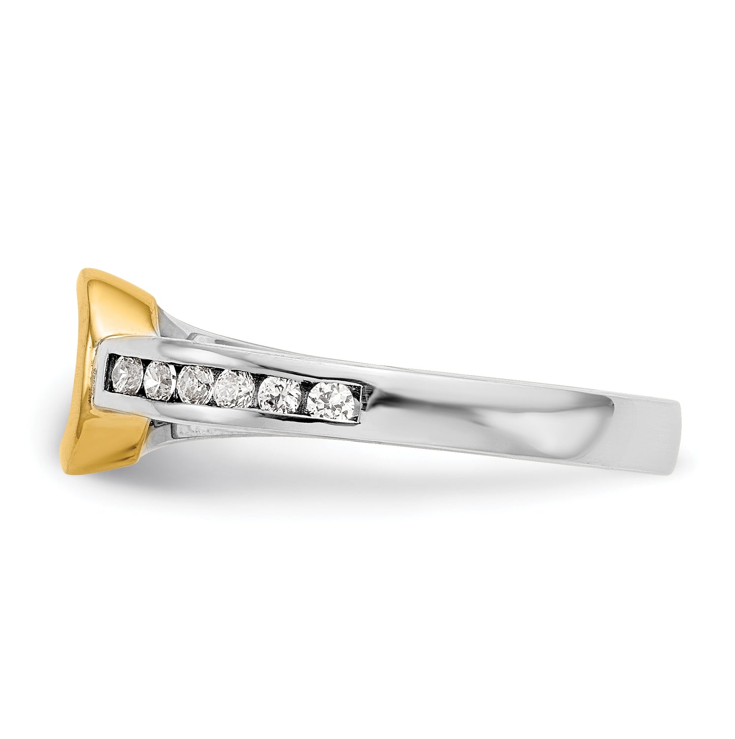 14K Two-tone Peg Set 1/6 carat Channel-set Diamond Semi-mount Engagement Ring