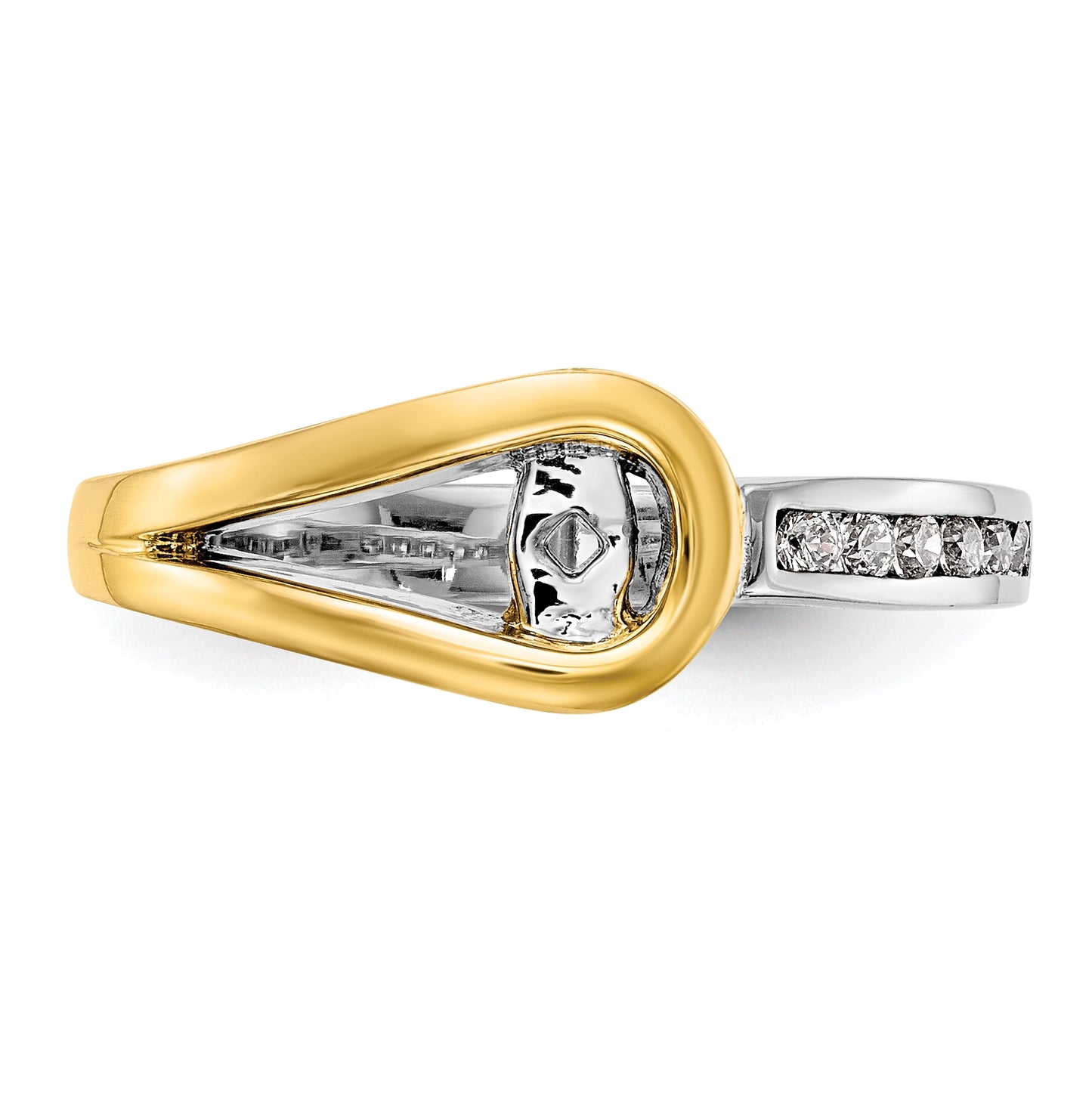 14K Two-tone Peg Set 1/6 carat Channel-set Diamond Semi-mount Engagement Ring