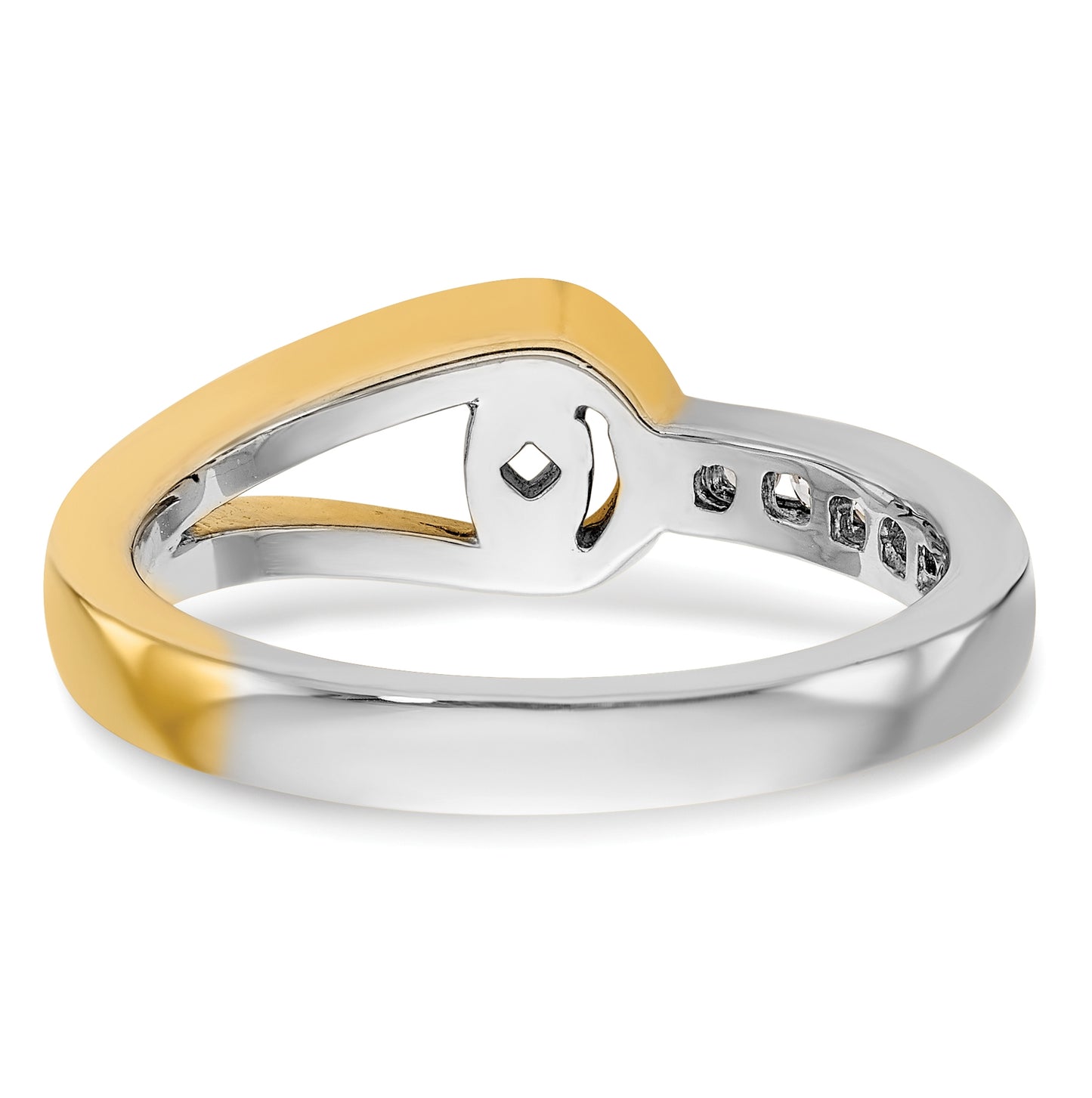 14K Two-tone Peg Set 1/6 carat Channel-set Diamond Semi-mount Engagement Ring