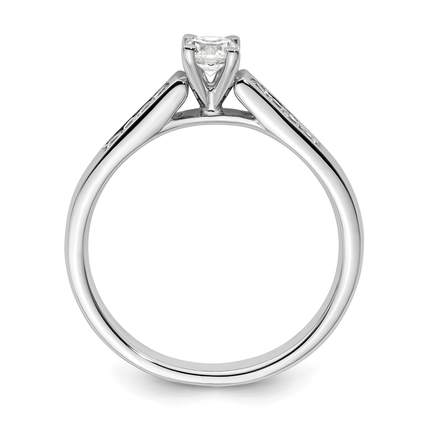 14K White Gold Peg-Set 1/5 carat Channel-set Princess Diamond Semi-mount Engagement Ring