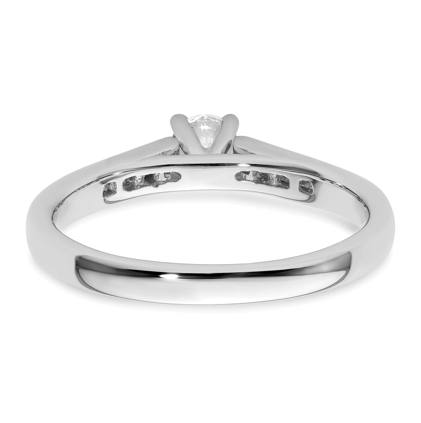 14K White Gold Peg-Set 1/5 carat Channel-set Princess Diamond Semi-mount Engagement Ring