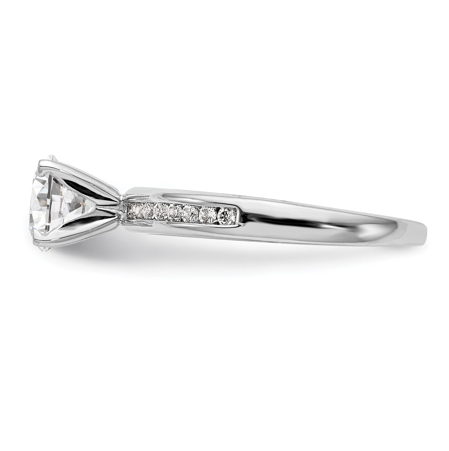 14K White Gold Peg Set 1/5 carat Channel-set Diamond Semi-mount Engagement Ring
