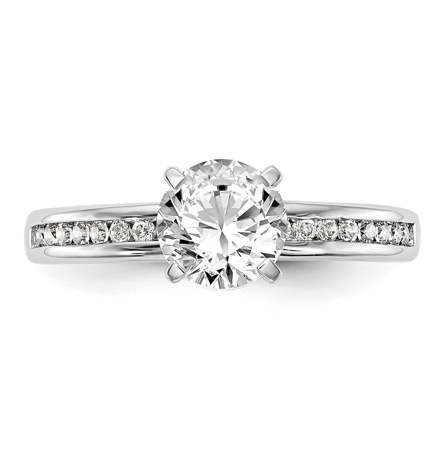 14K White Gold Peg Set 1/5 carat Channel-set Diamond Semi-mount Engagement Ring