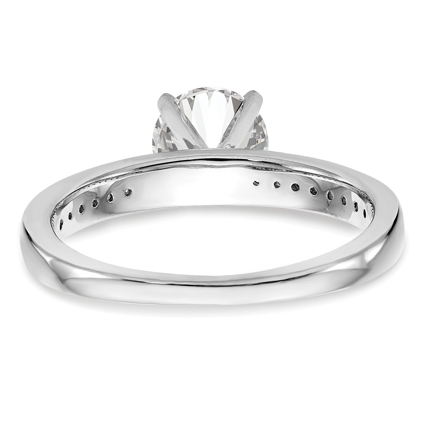 14K White Gold Peg Set 1/5 carat Channel-set Diamond Semi-mount Engagement Ring