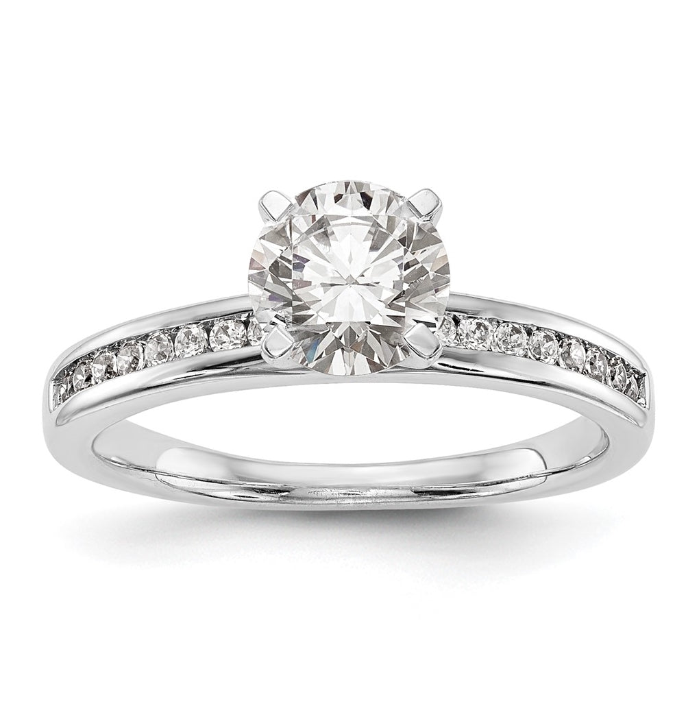 14K White Gold Peg Set 1/5 carat Channel-set Diamond Semi-mount Engagement Ring