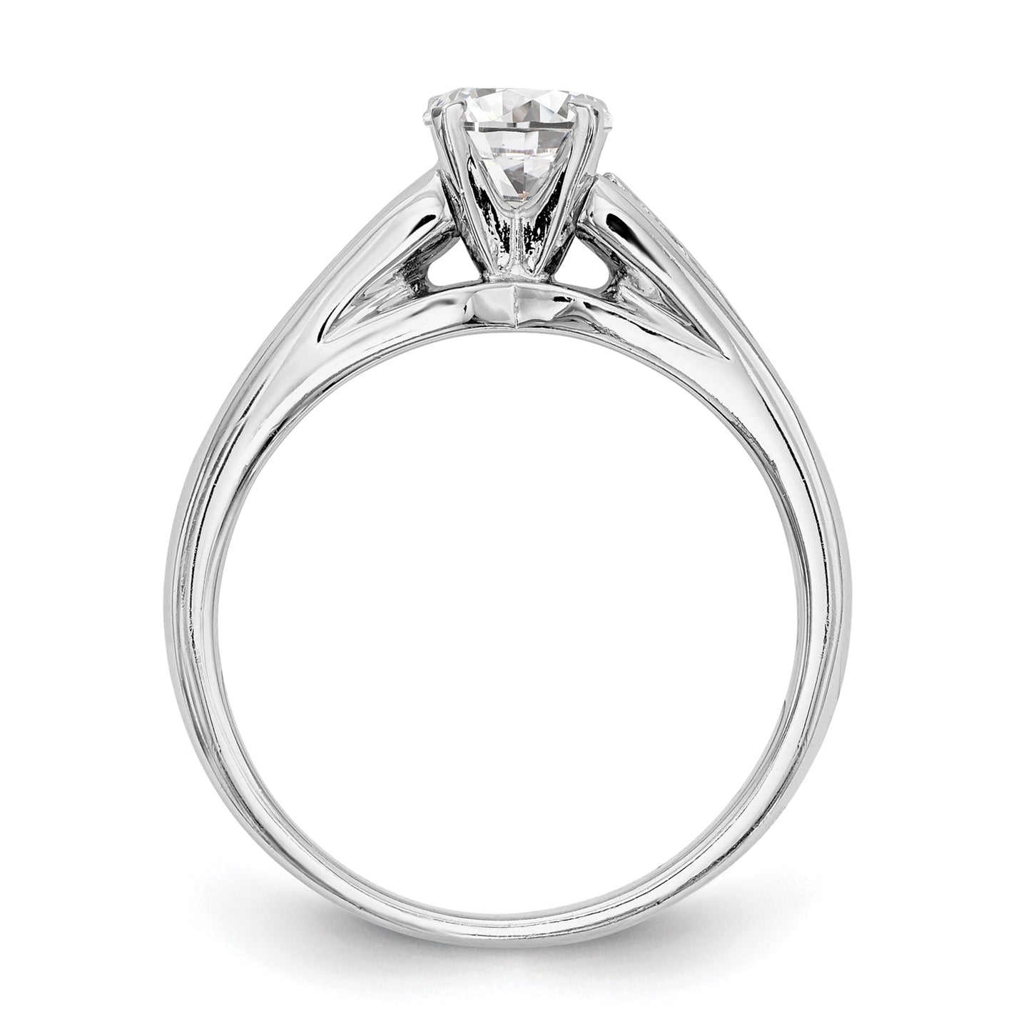 14K White Gold Peg-Set 1/6 carat Channel-set Diamond Semi-mount Engagement Ring